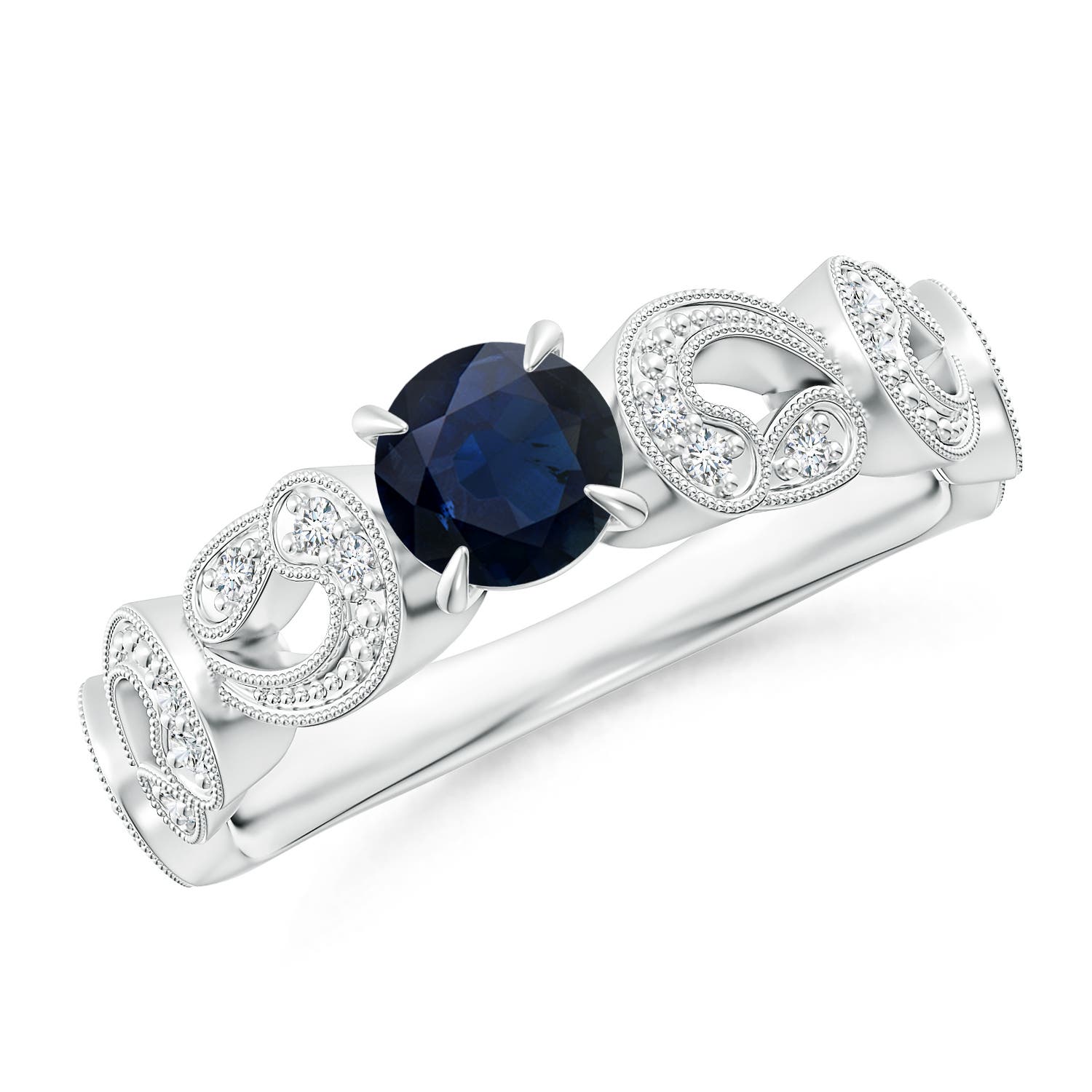 A - Blue Sapphire / 0.71 CT / 14 KT White Gold