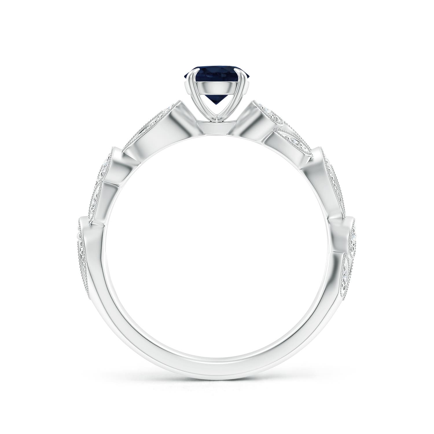 A - Blue Sapphire / 0.71 CT / 14 KT White Gold