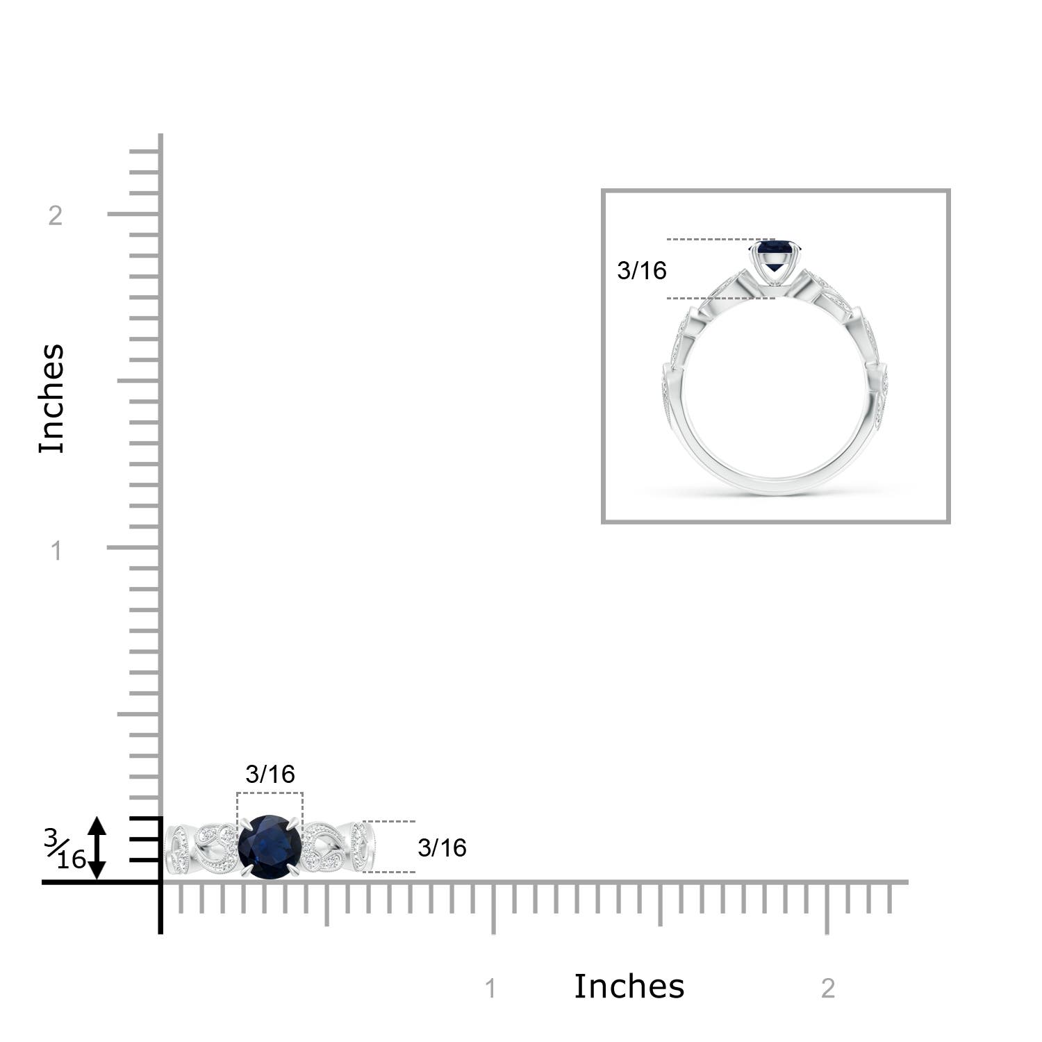 A - Blue Sapphire / 0.71 CT / 14 KT White Gold