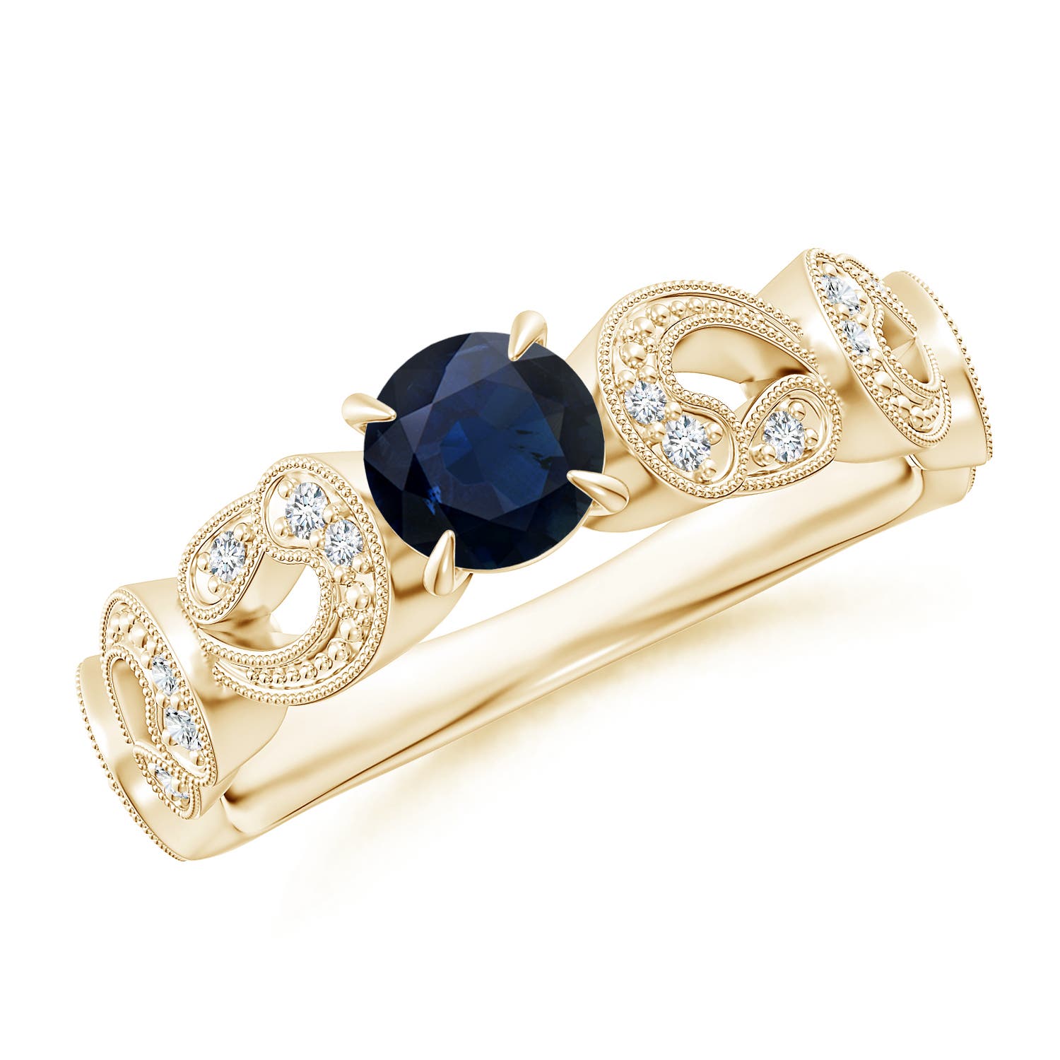 A - Blue Sapphire / 0.71 CT / 14 KT Yellow Gold