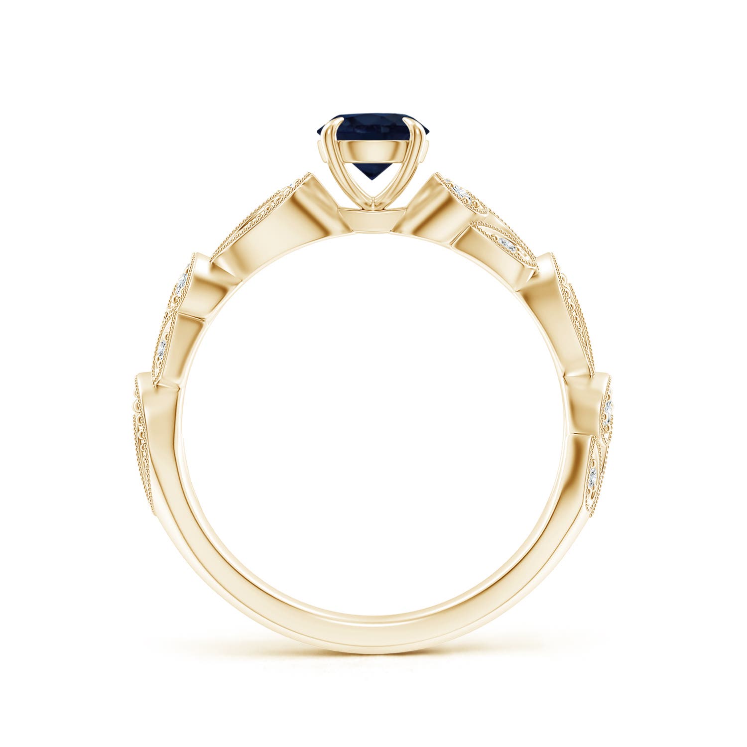 A - Blue Sapphire / 0.71 CT / 14 KT Yellow Gold