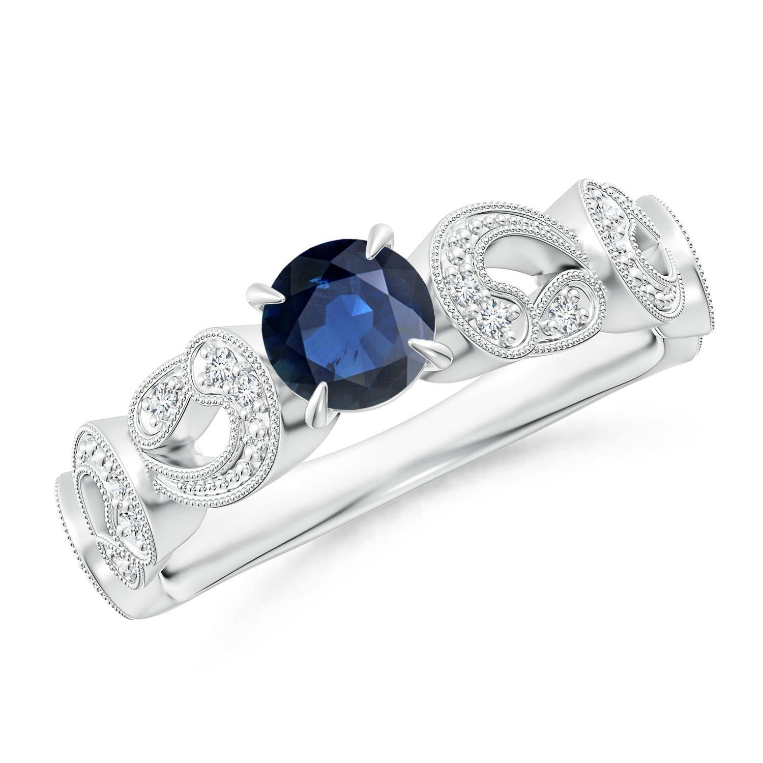 AA - Blue Sapphire / 0.71 CT / 14 KT White Gold