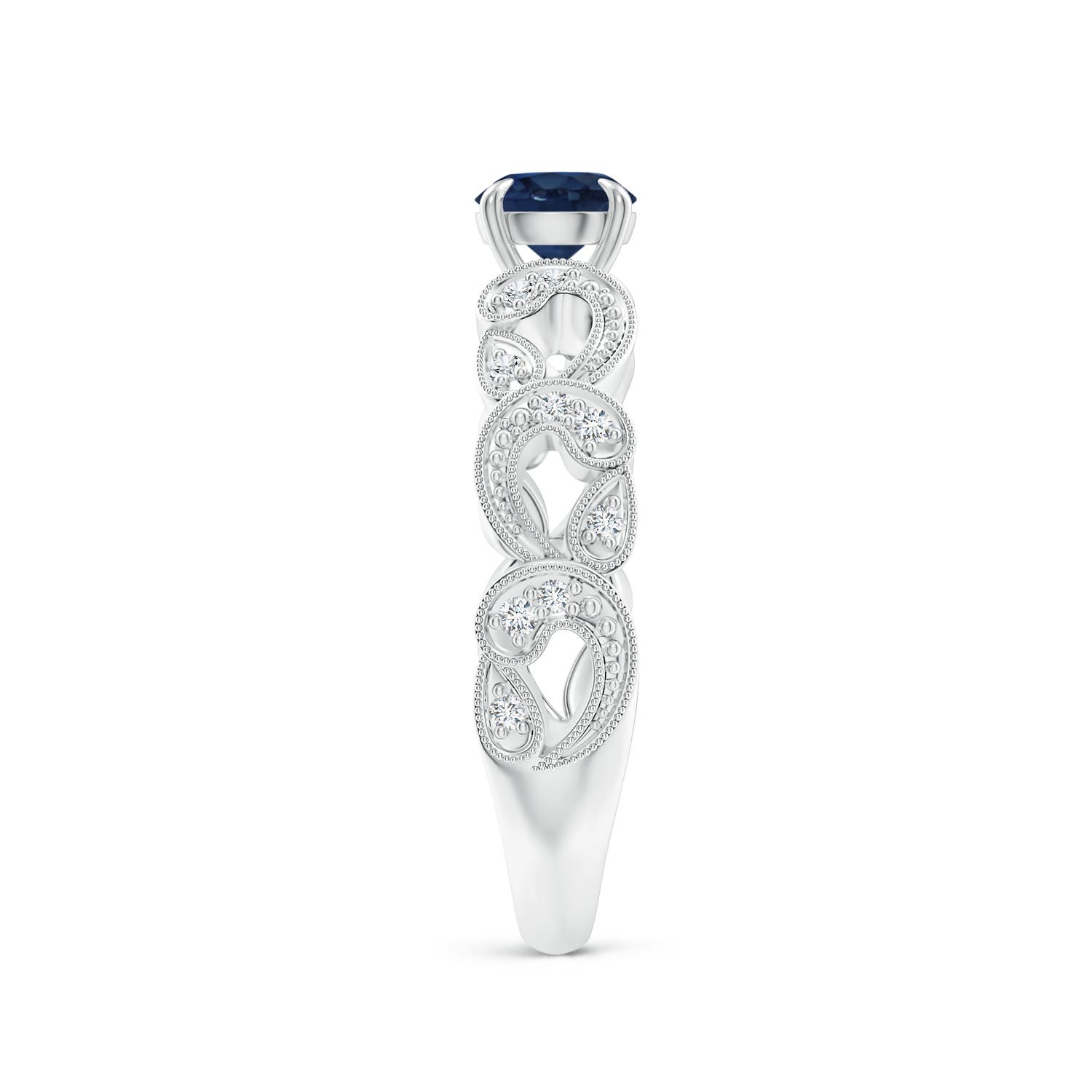 AA - Blue Sapphire / 0.71 CT / 14 KT White Gold