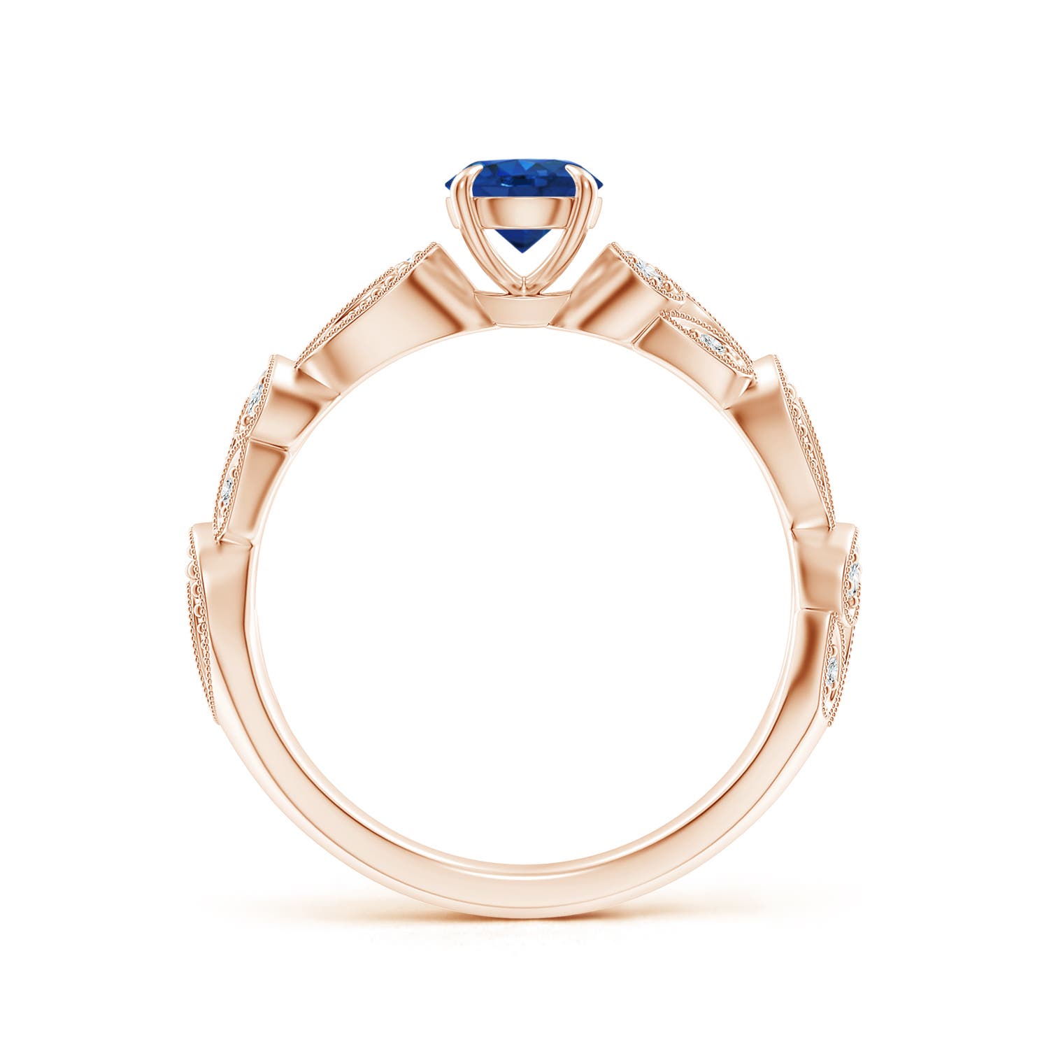 AAA - Blue Sapphire / 0.71 CT / 14 KT Rose Gold