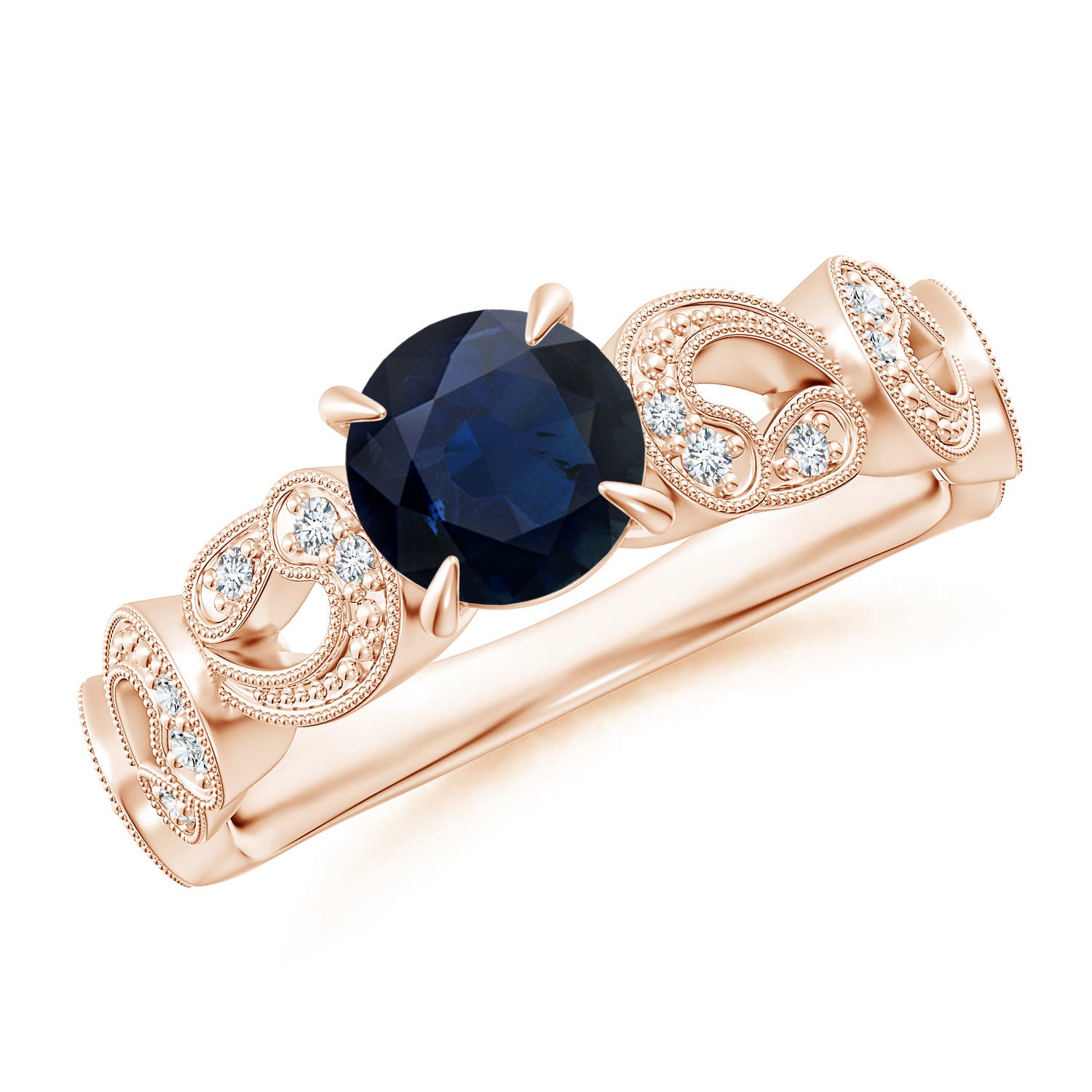 A - Blue Sapphire / 1.11 CT / 14 KT Rose Gold