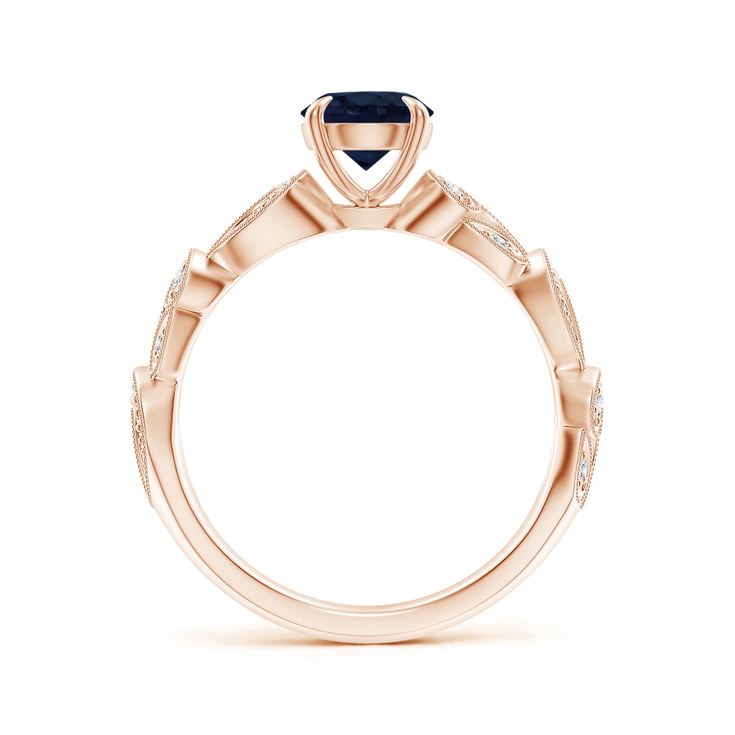 A - Blue Sapphire / 1.11 CT / 14 KT Rose Gold