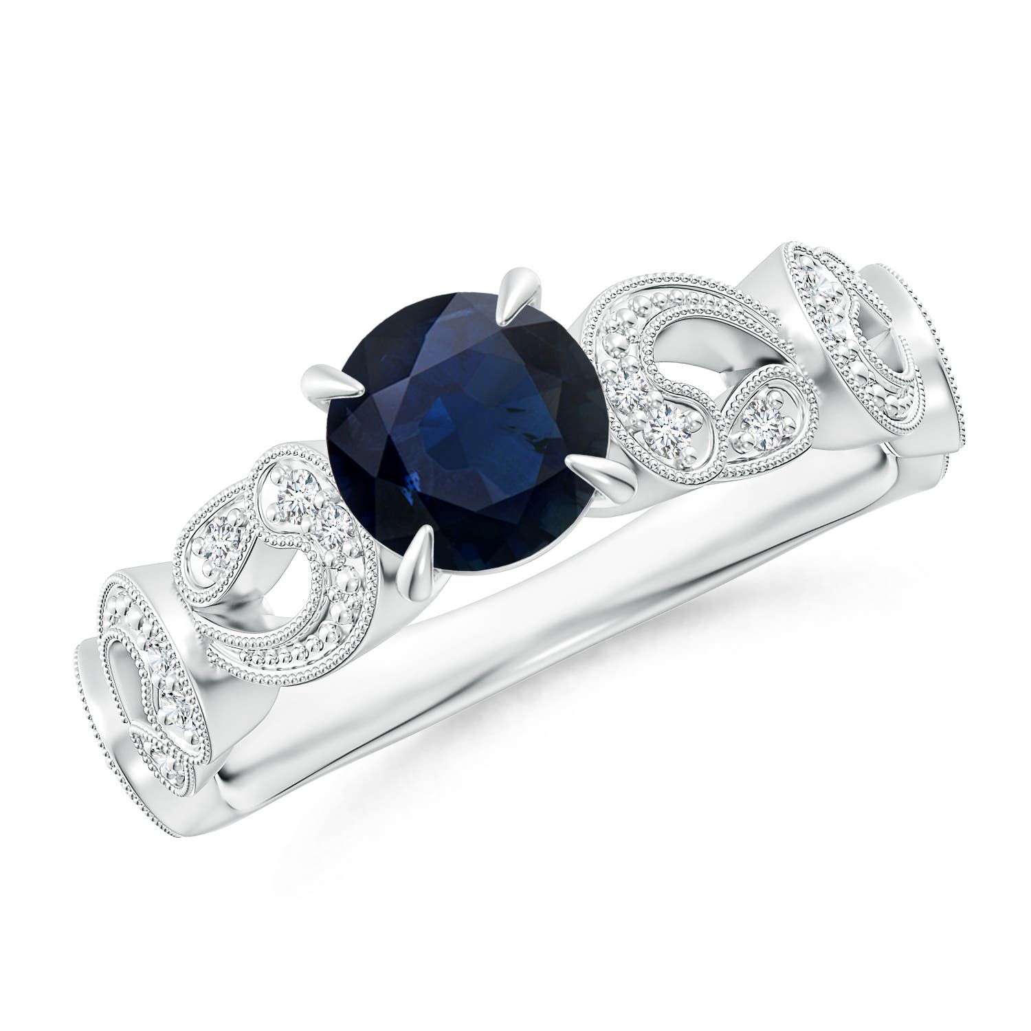 A - Blue Sapphire / 1.11 CT / 14 KT White Gold