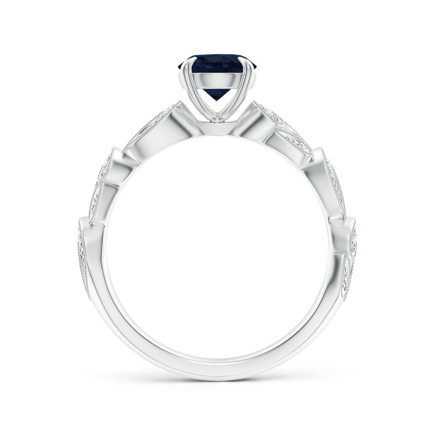 A - Blue Sapphire / 1.11 CT / 14 KT White Gold