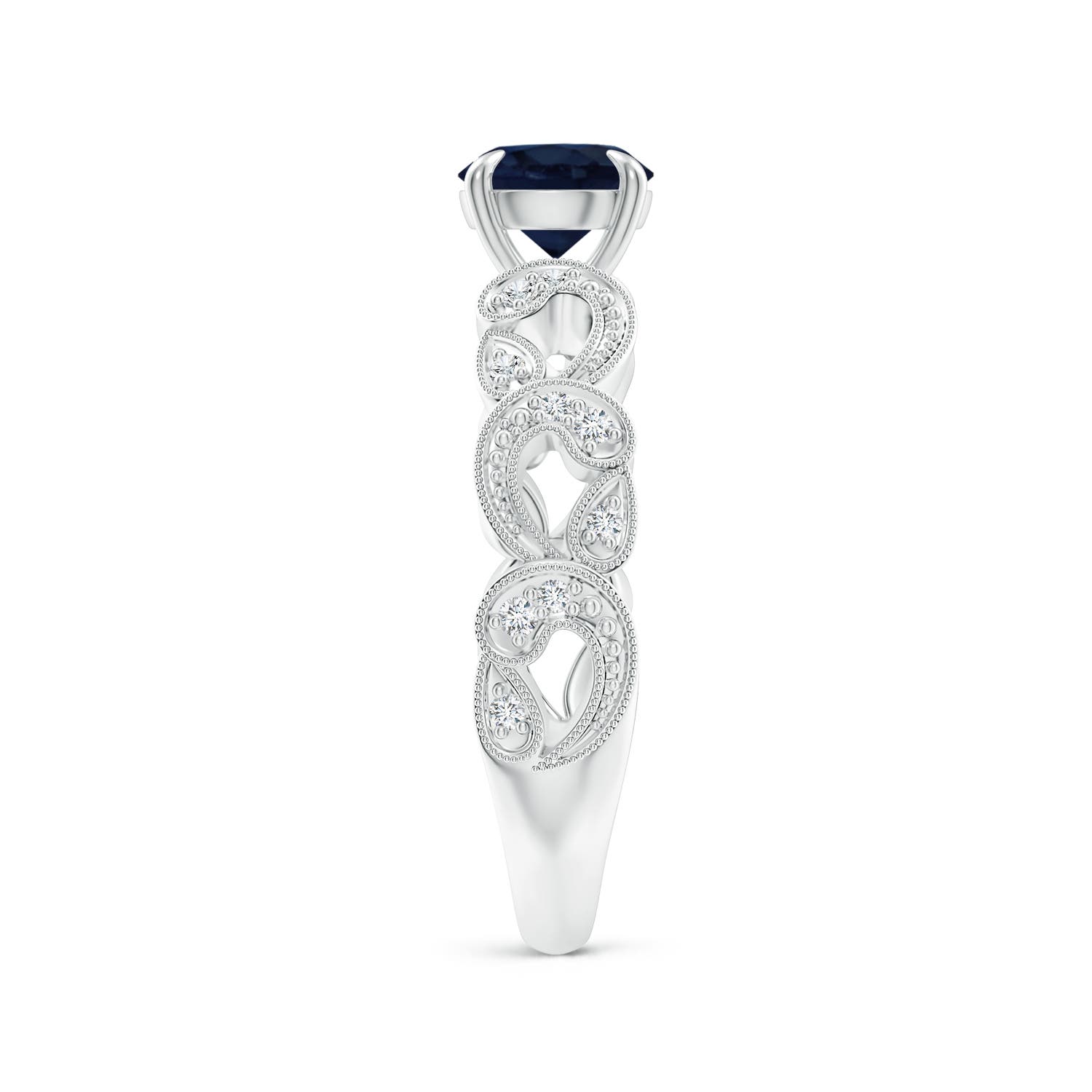 A - Blue Sapphire / 1.11 CT / 14 KT White Gold