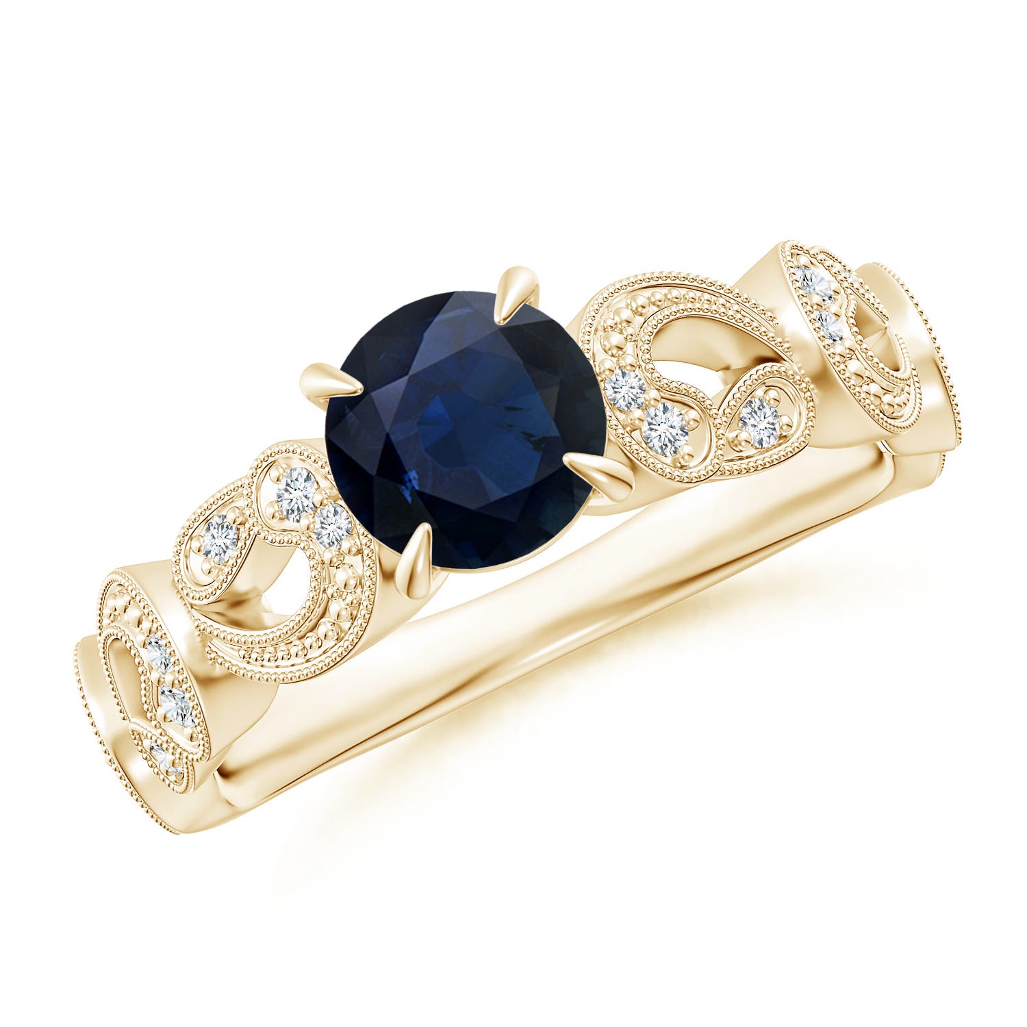 A - Blue Sapphire / 1.11 CT / 14 KT Yellow Gold