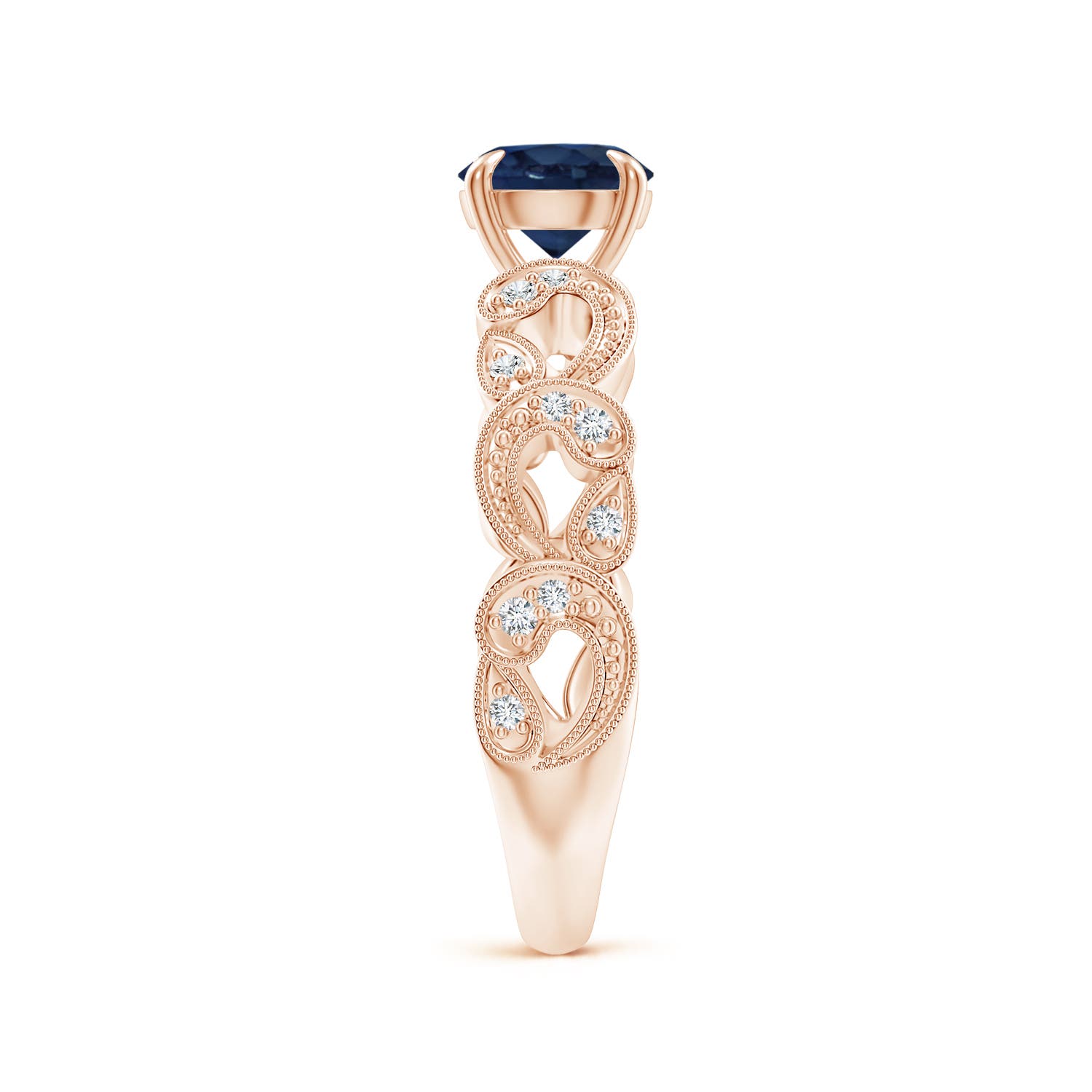 AA - Blue Sapphire / 1.11 CT / 14 KT Rose Gold