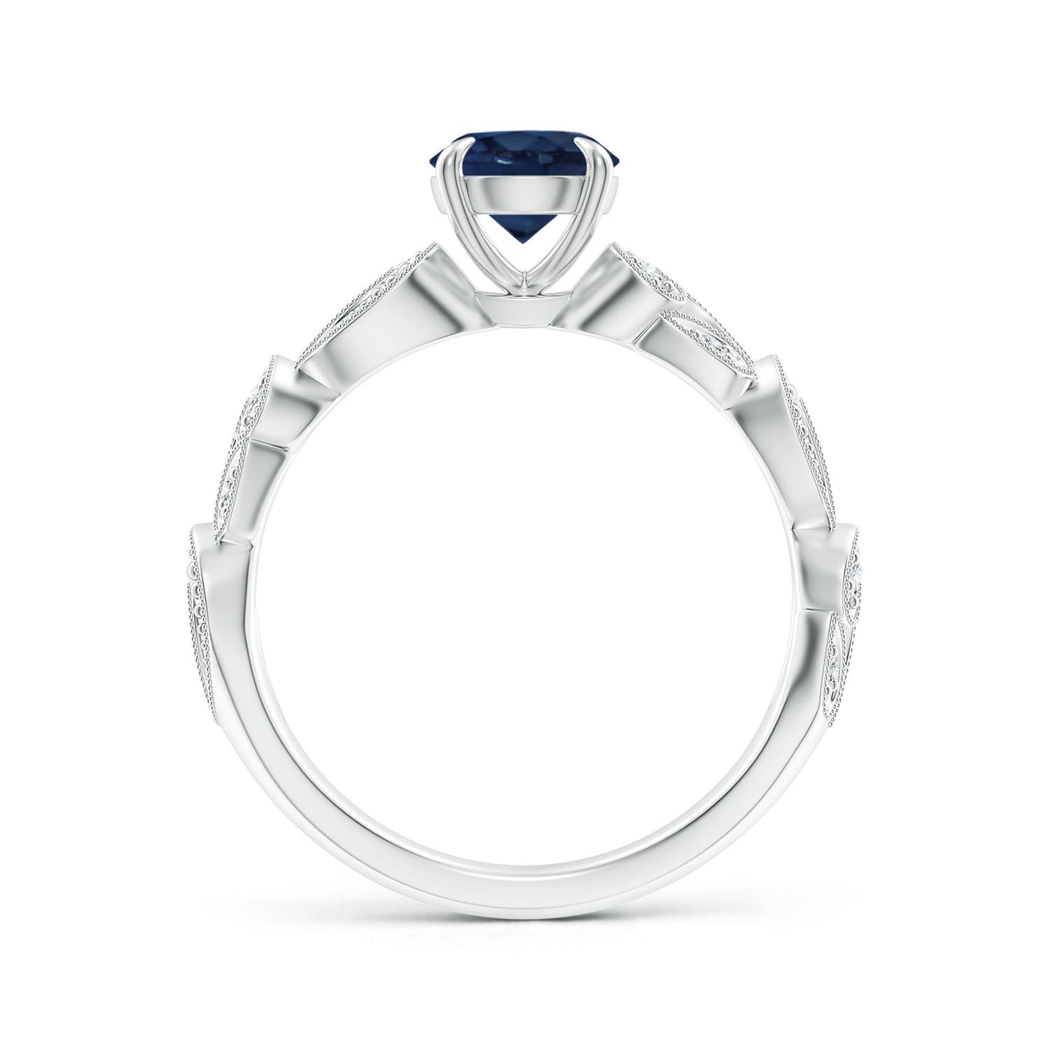 AA - Blue Sapphire / 1.11 CT / 14 KT White Gold