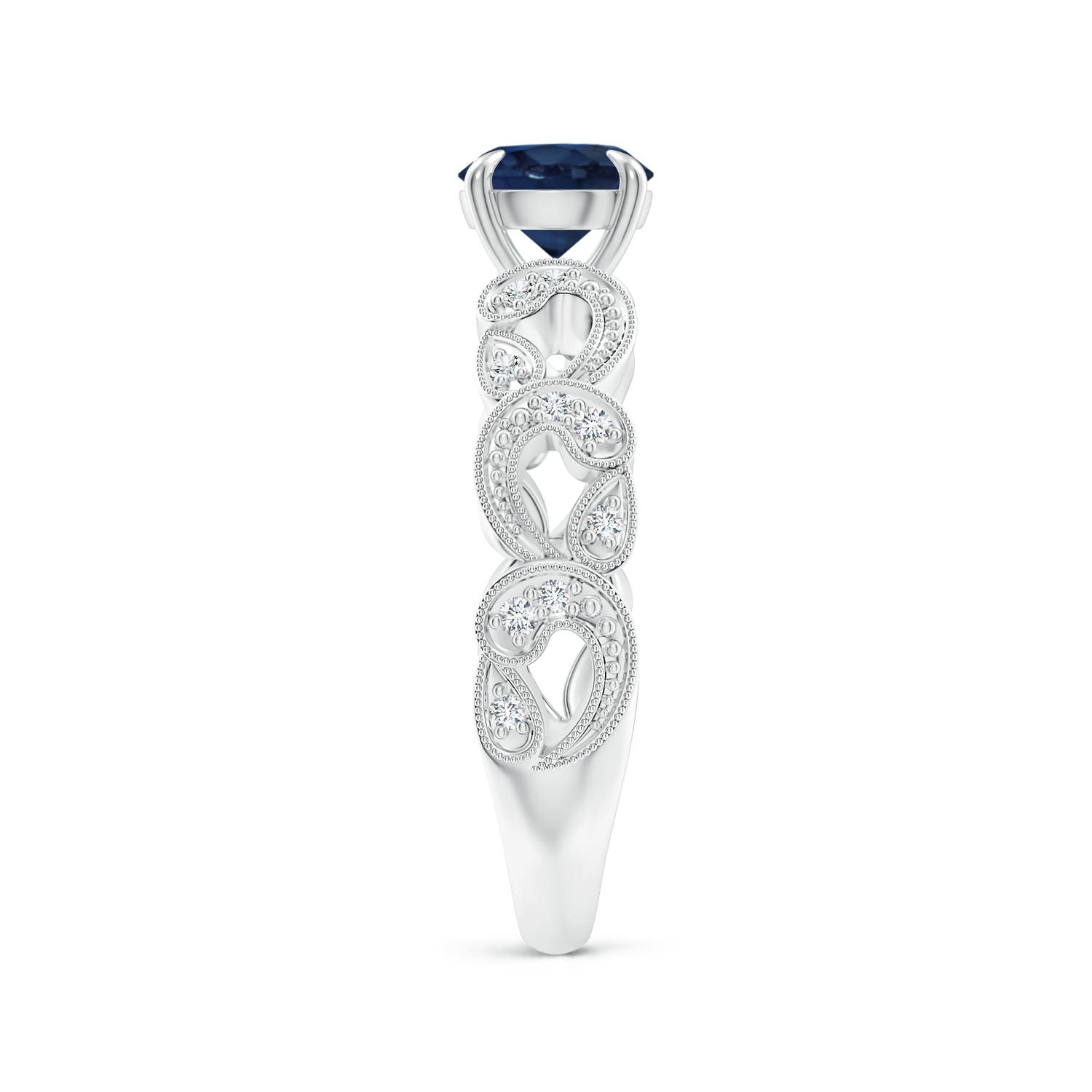 AA - Blue Sapphire / 1.11 CT / 14 KT White Gold