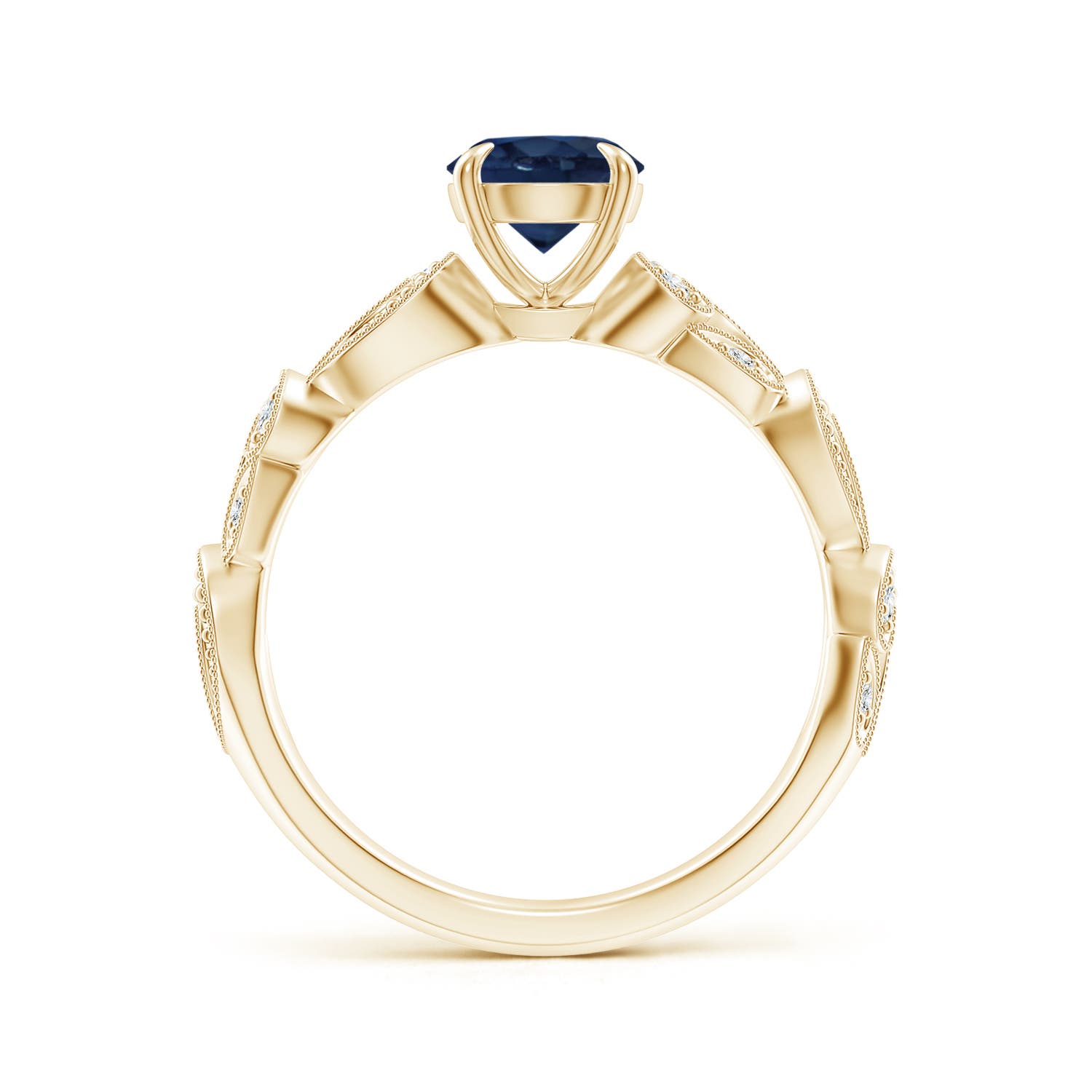 AA - Blue Sapphire / 1.11 CT / 14 KT Yellow Gold