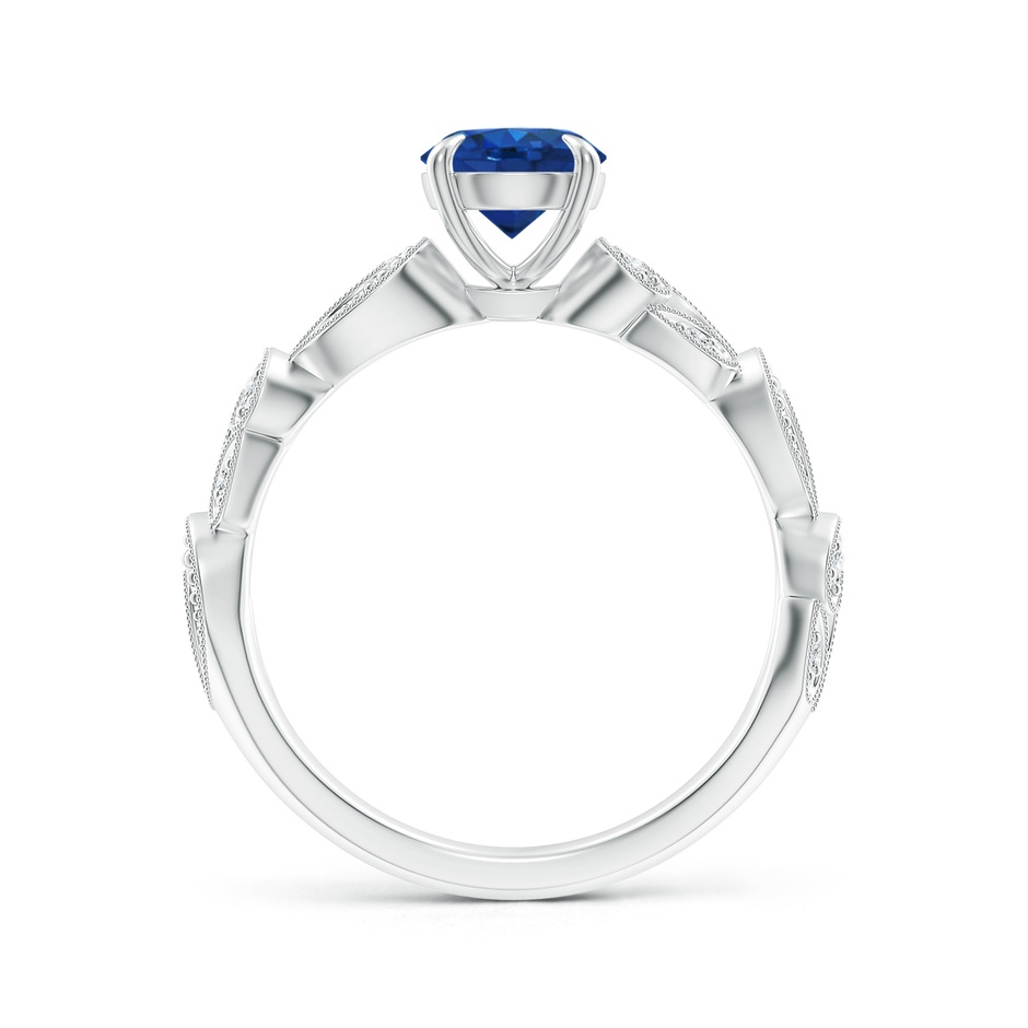 6mm AAA Nature Inspired Blue Sapphire & Diamond Filigree Ring in P950 Platinum product image