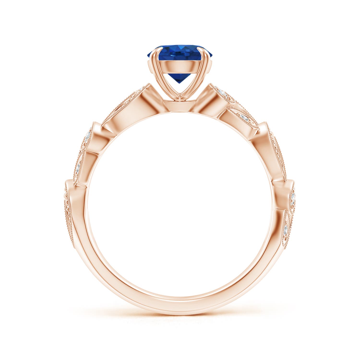 AAA - Blue Sapphire / 1.11 CT / 14 KT Rose Gold