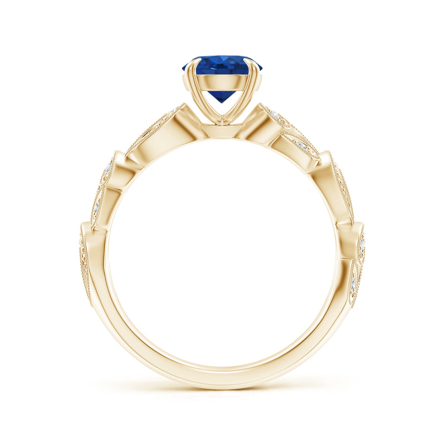 AAA - Blue Sapphire / 1.11 CT / 14 KT Yellow Gold