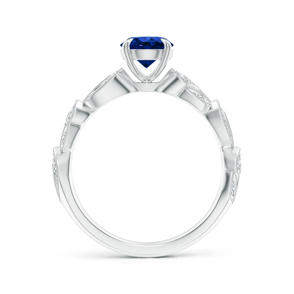 6mm AAAA Nature Inspired Blue Sapphire & Diamond Filigree Ring in P950 Platinum product image