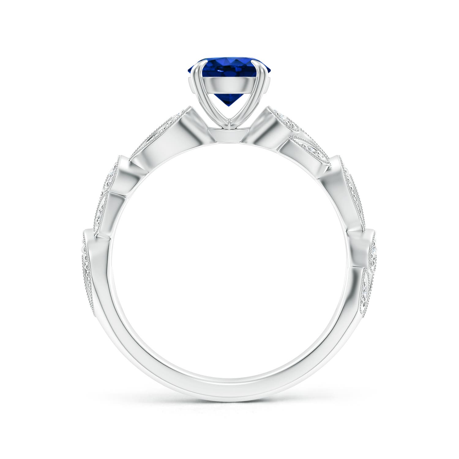 AAAA - Blue Sapphire / 1.11 CT / 14 KT White Gold