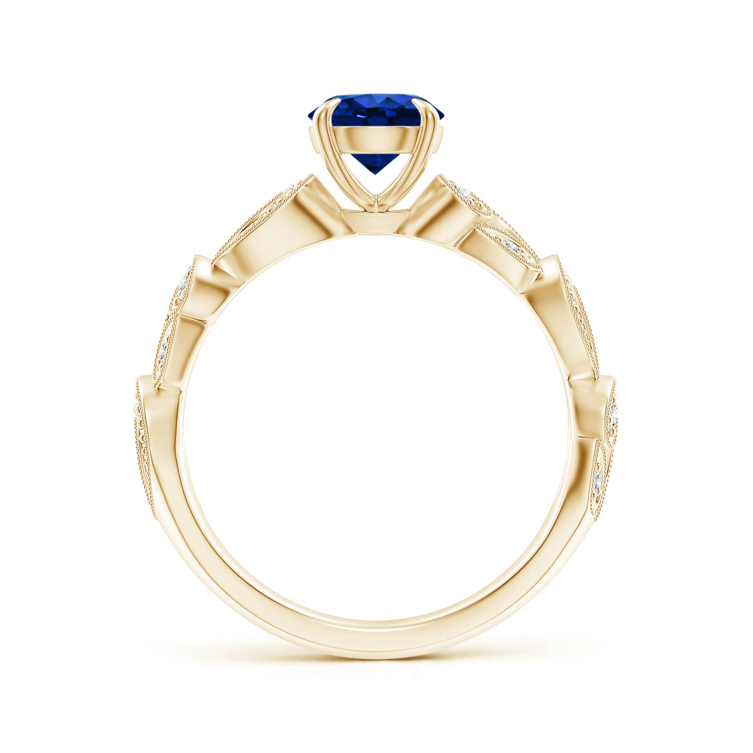 AAAA - Blue Sapphire / 1.11 CT / 14 KT Yellow Gold