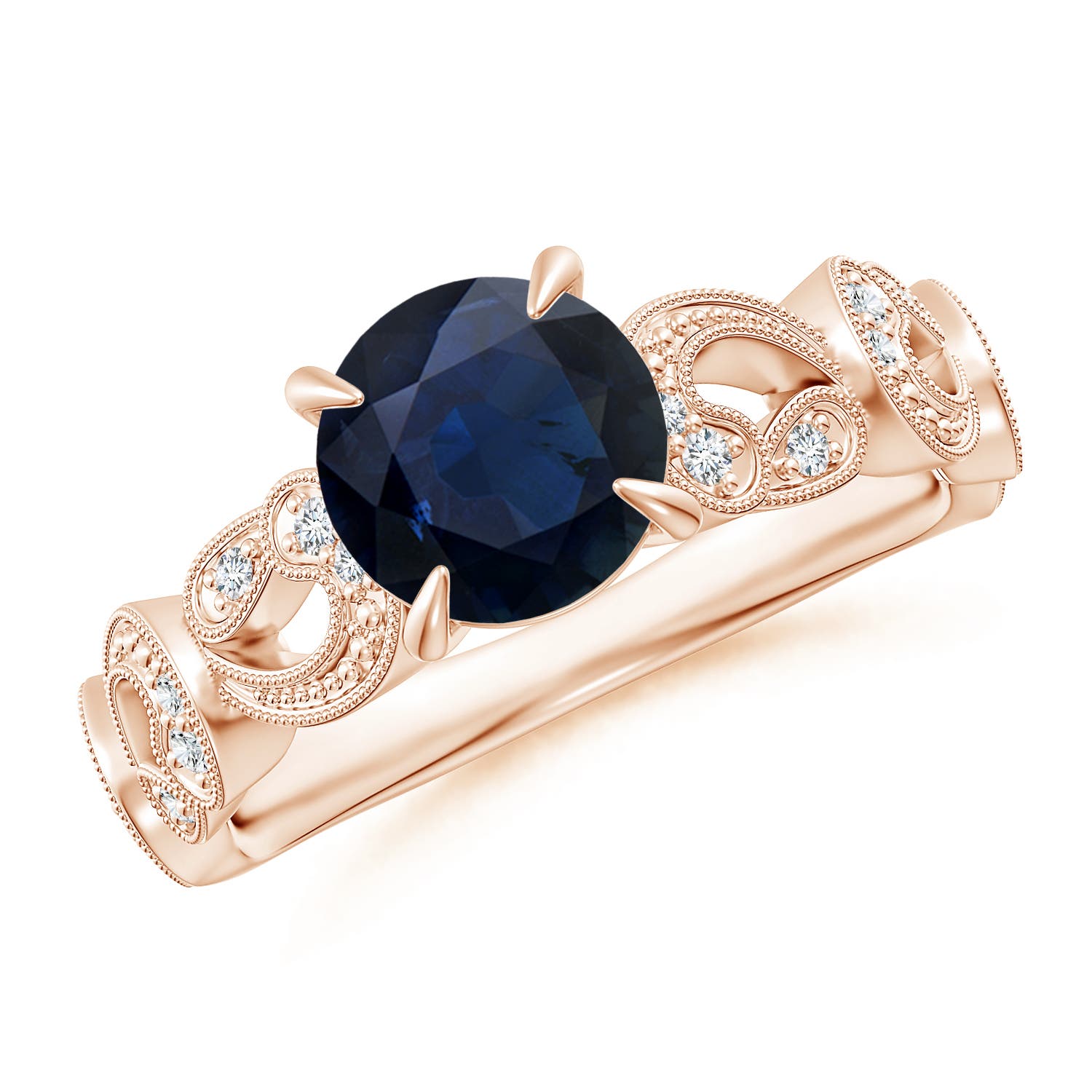 A - Blue Sapphire / 1.71 CT / 14 KT Rose Gold