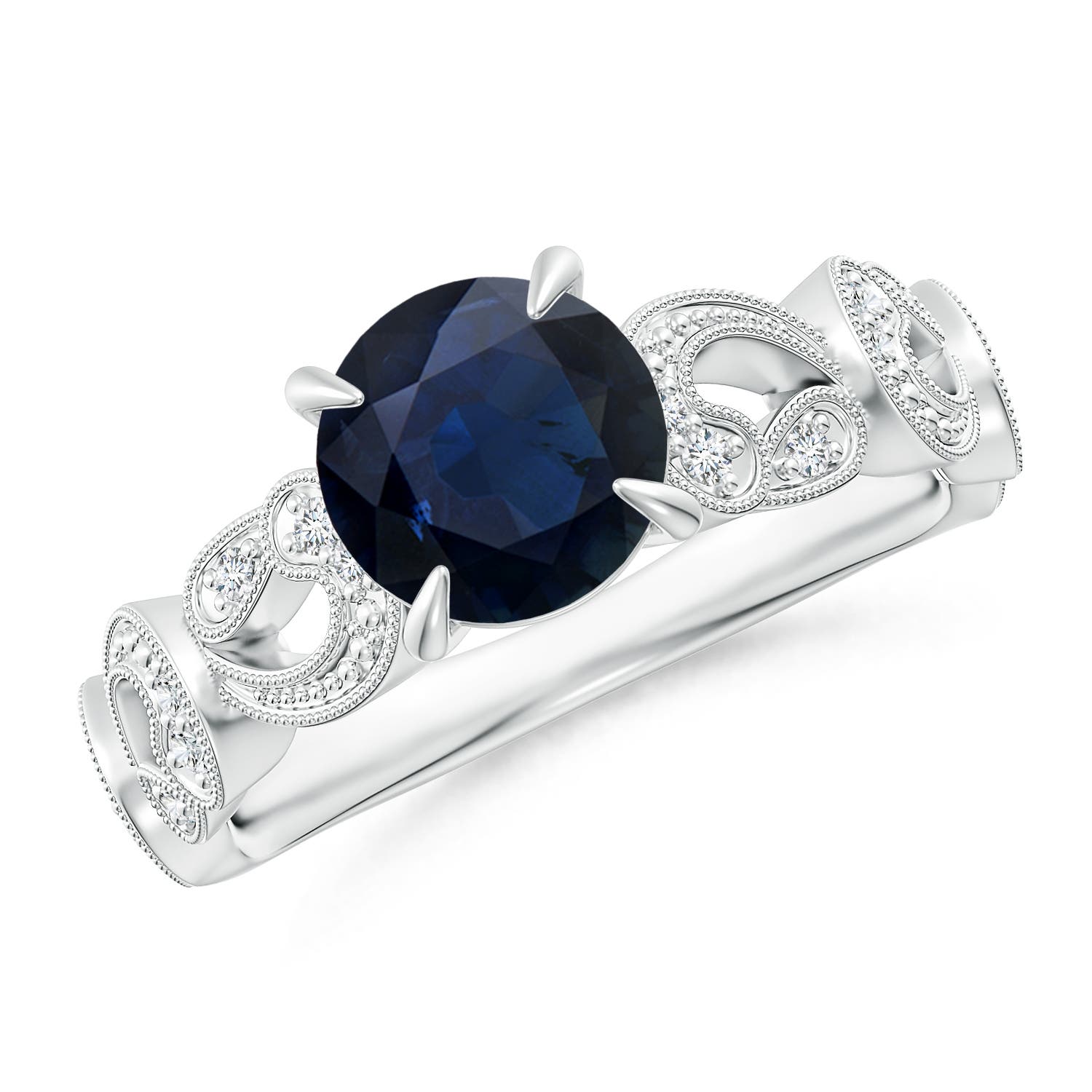 A - Blue Sapphire / 1.71 CT / 14 KT White Gold