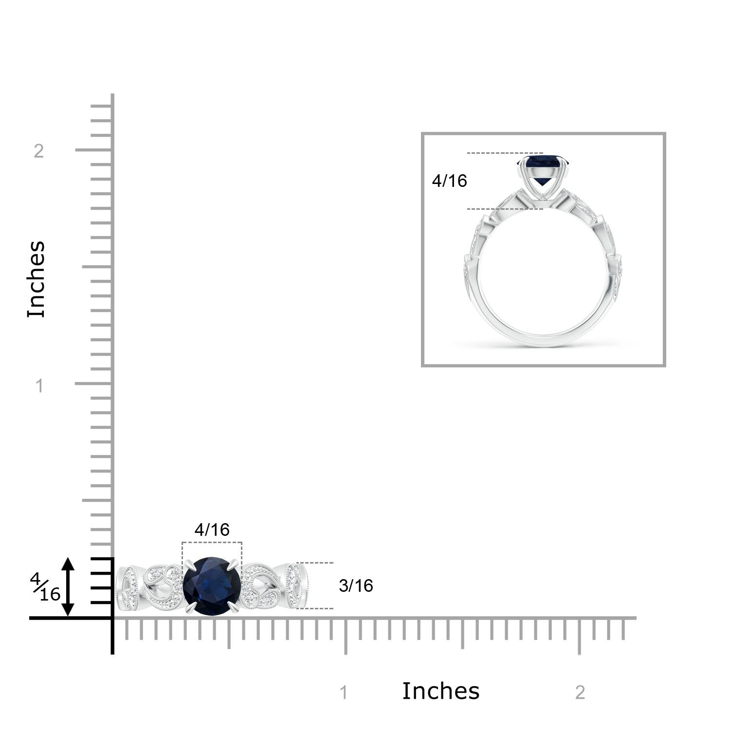 A - Blue Sapphire / 1.71 CT / 14 KT White Gold