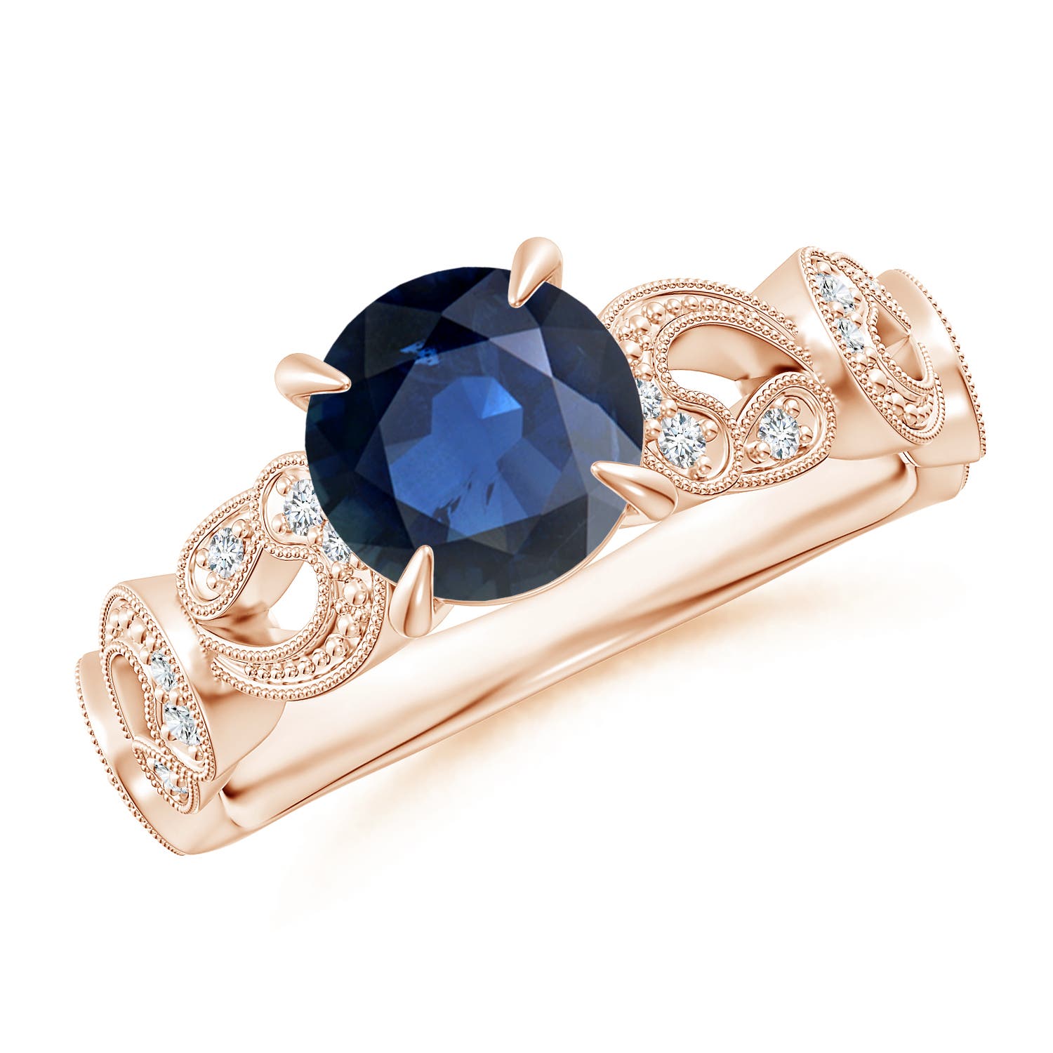 AA - Blue Sapphire / 1.71 CT / 14 KT Rose Gold