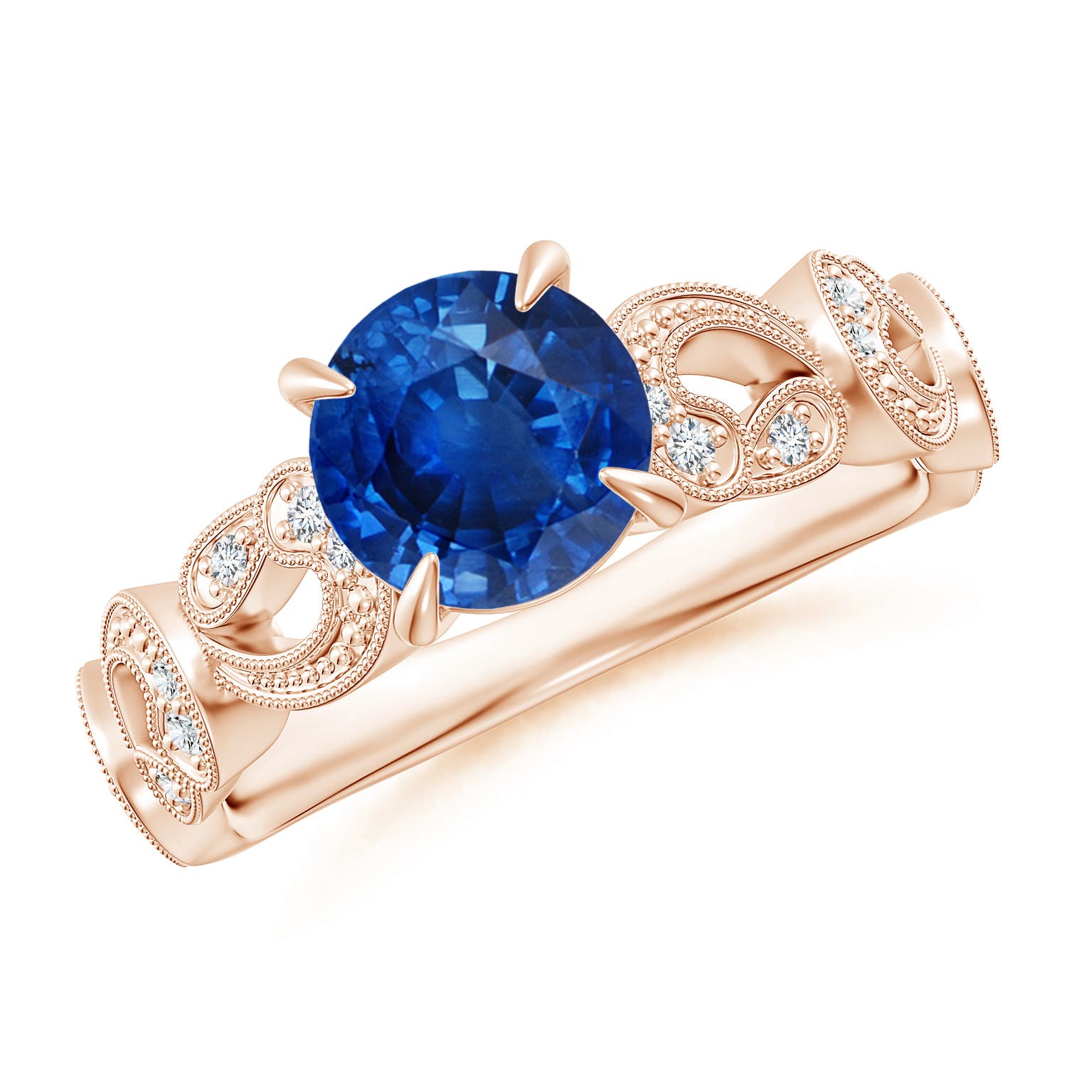 AAA - Blue Sapphire / 1.71 CT / 14 KT Rose Gold