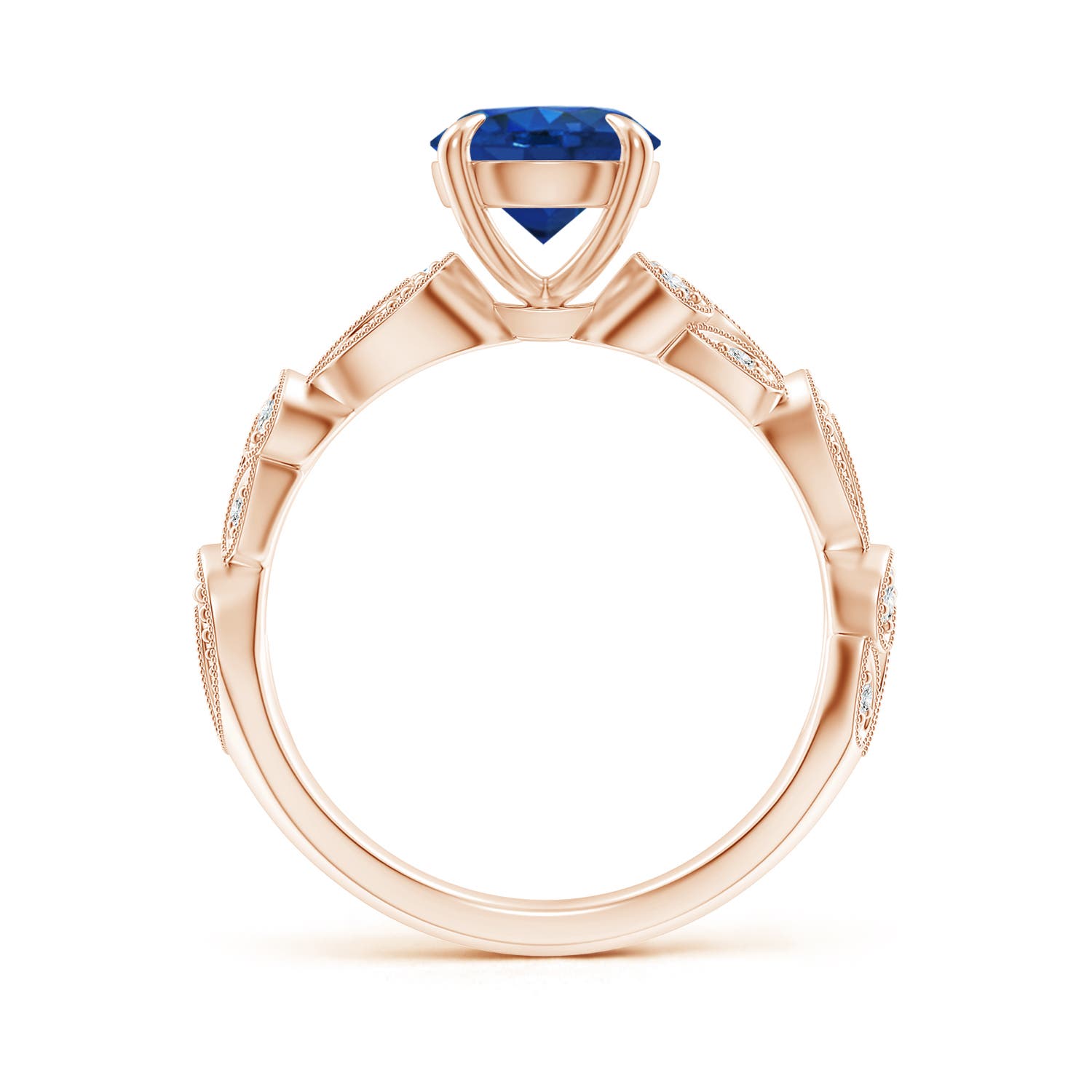 AAA - Blue Sapphire / 1.71 CT / 14 KT Rose Gold