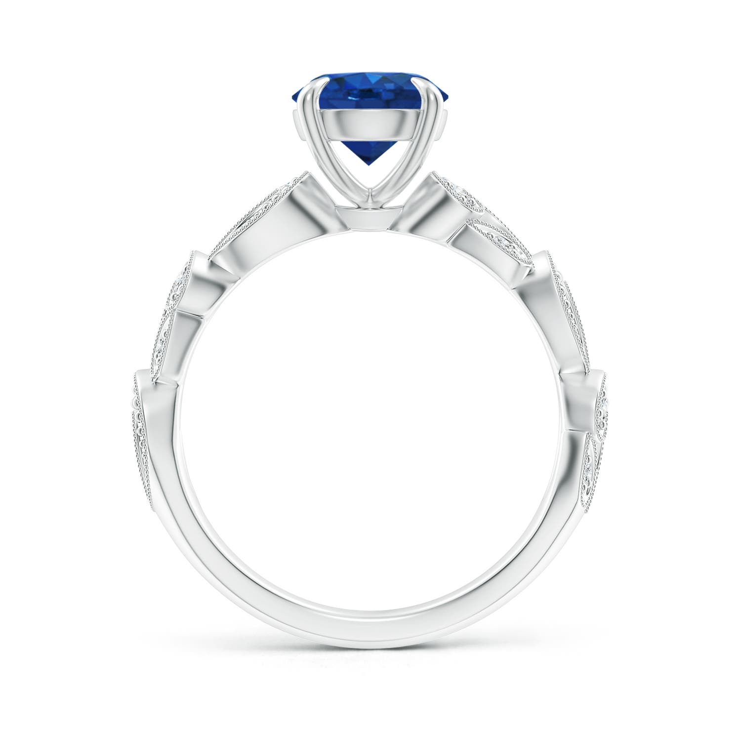 AAA - Blue Sapphire / 1.71 CT / 14 KT White Gold