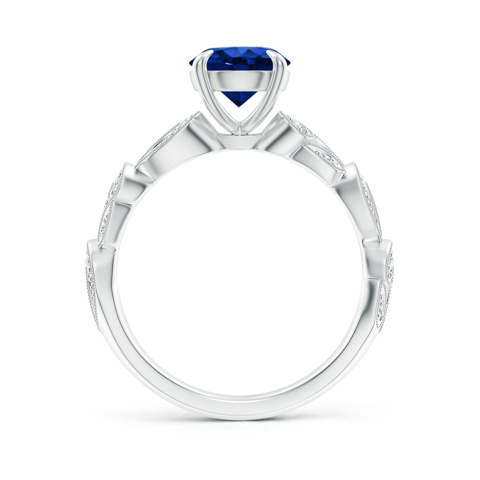 7mm AAAA Nature Inspired Blue Sapphire & Diamond Filigree Ring in P950 Platinum product image