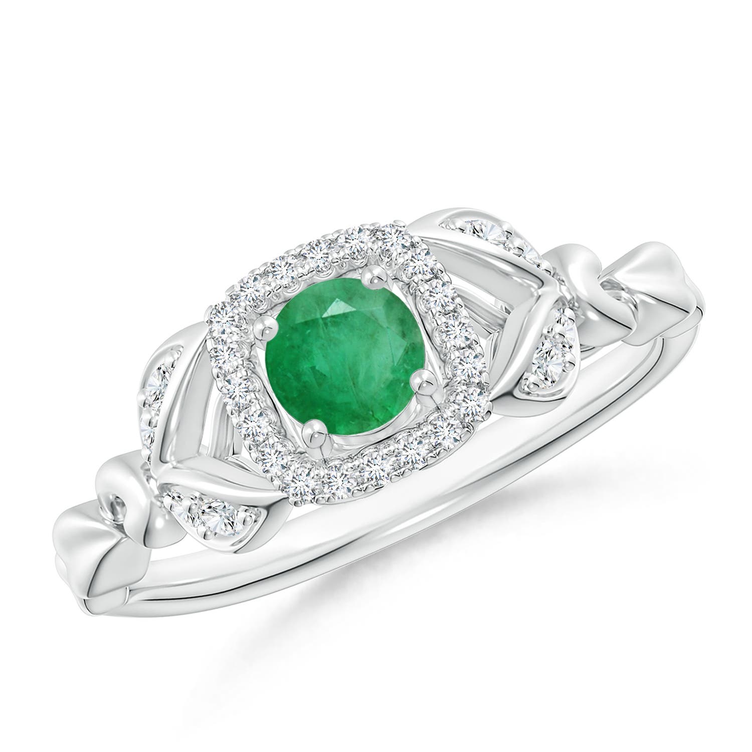 A - Emerald / 0.42 CT / 14 KT White Gold