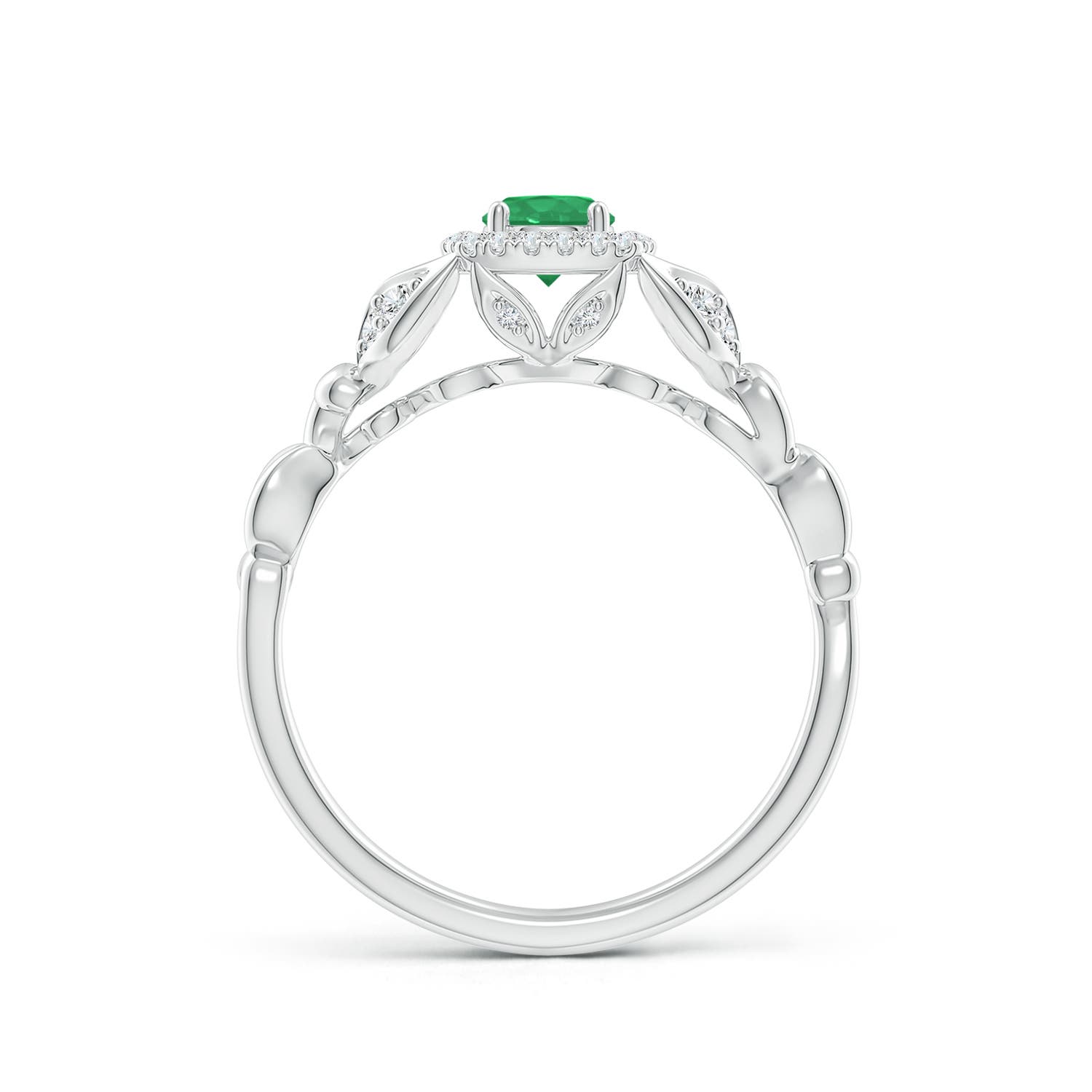 A - Emerald / 0.42 CT / 14 KT White Gold