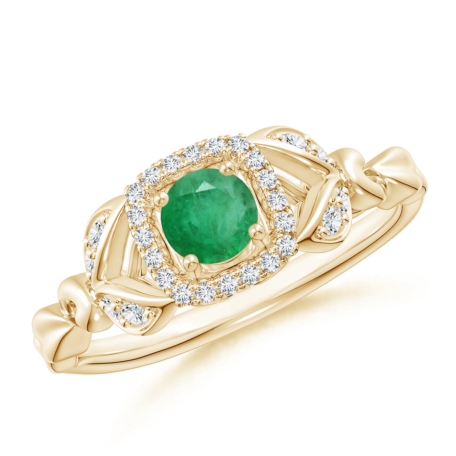 A - Emerald / 0.42 CT / 14 KT Yellow Gold