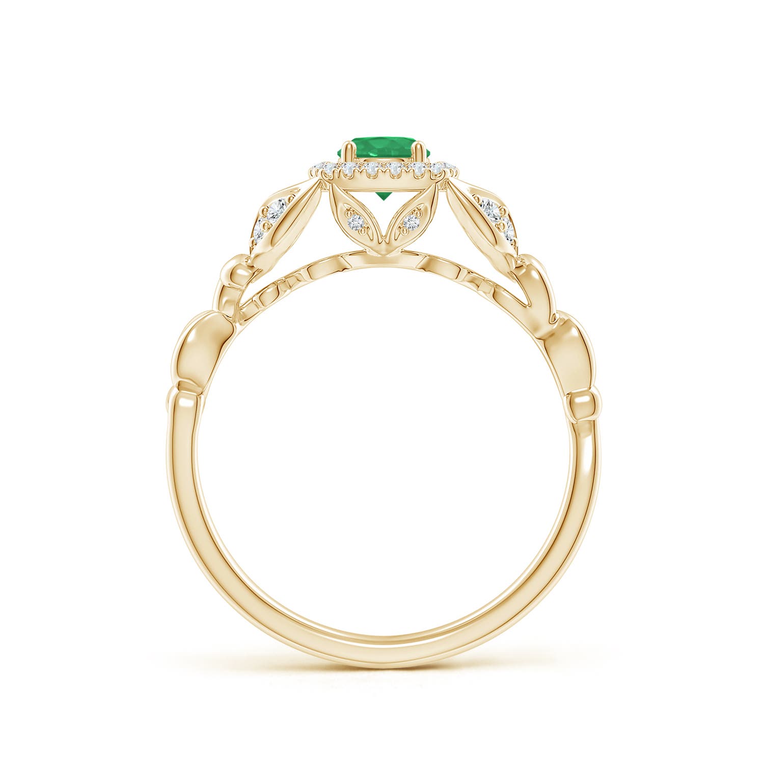 A - Emerald / 0.42 CT / 14 KT Yellow Gold