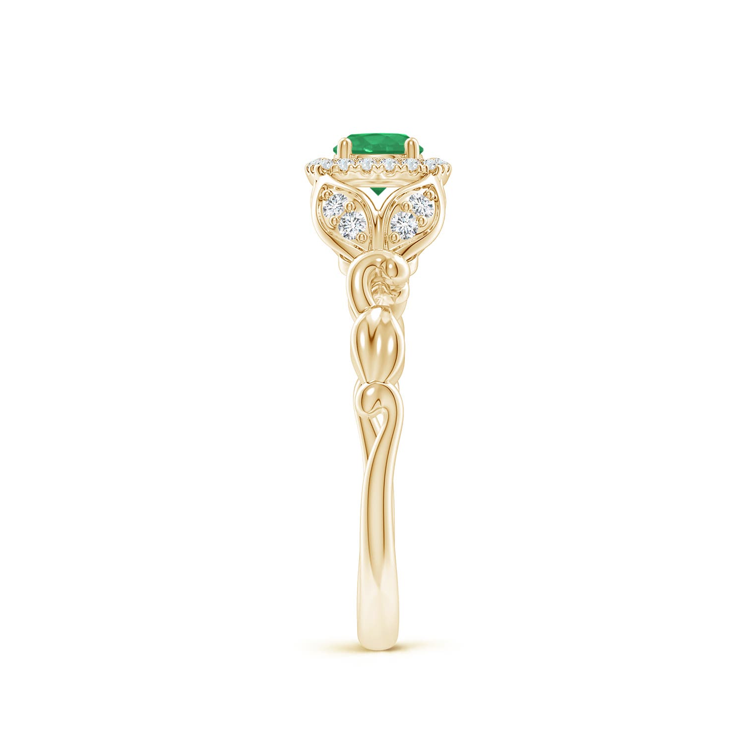 A - Emerald / 0.42 CT / 14 KT Yellow Gold