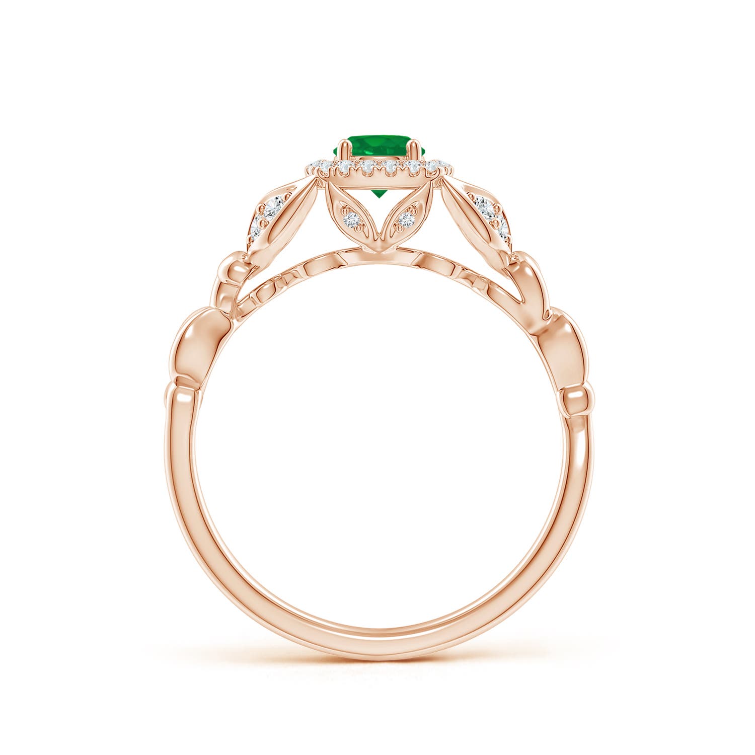 AA - Emerald / 0.42 CT / 14 KT Rose Gold