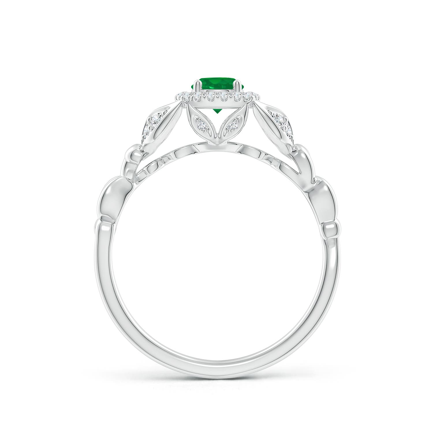 AA - Emerald / 0.42 CT / 14 KT White Gold