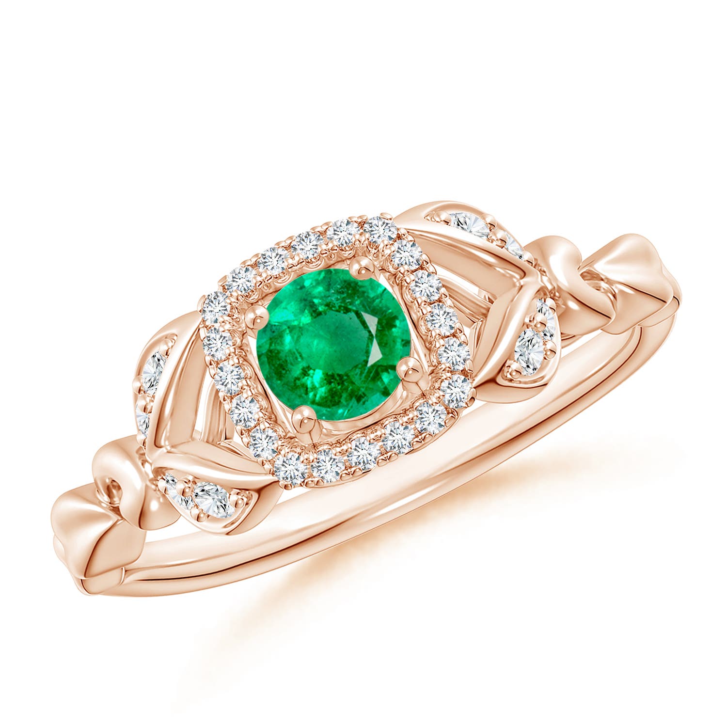 AAA - Emerald / 0.42 CT / 14 KT Rose Gold