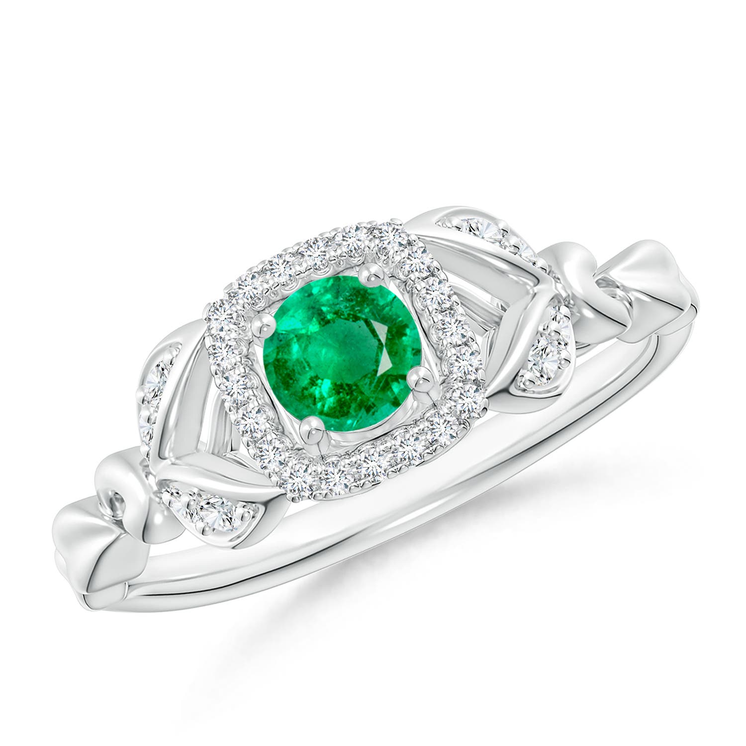 AAA - Emerald / 0.42 CT / 14 KT White Gold