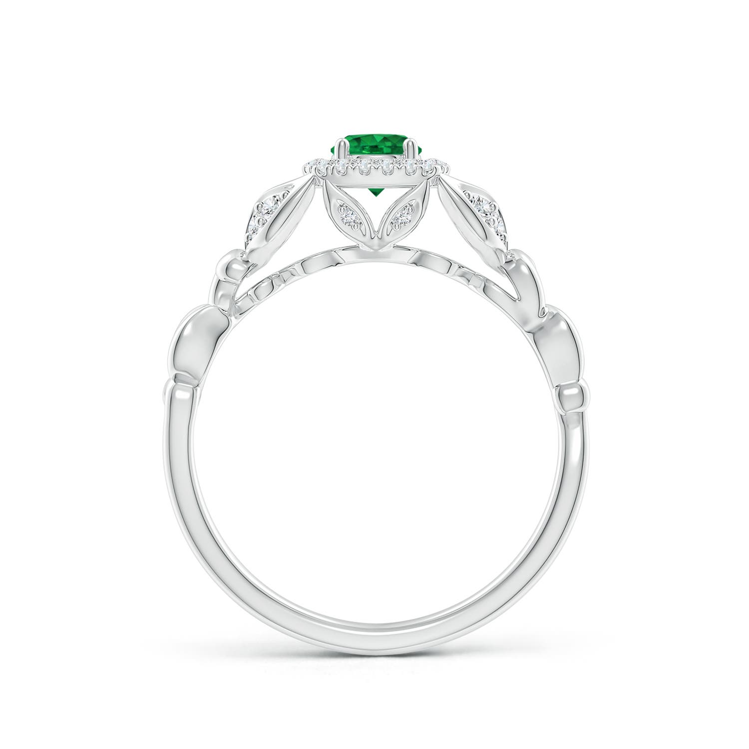 AAA - Emerald / 0.42 CT / 14 KT White Gold