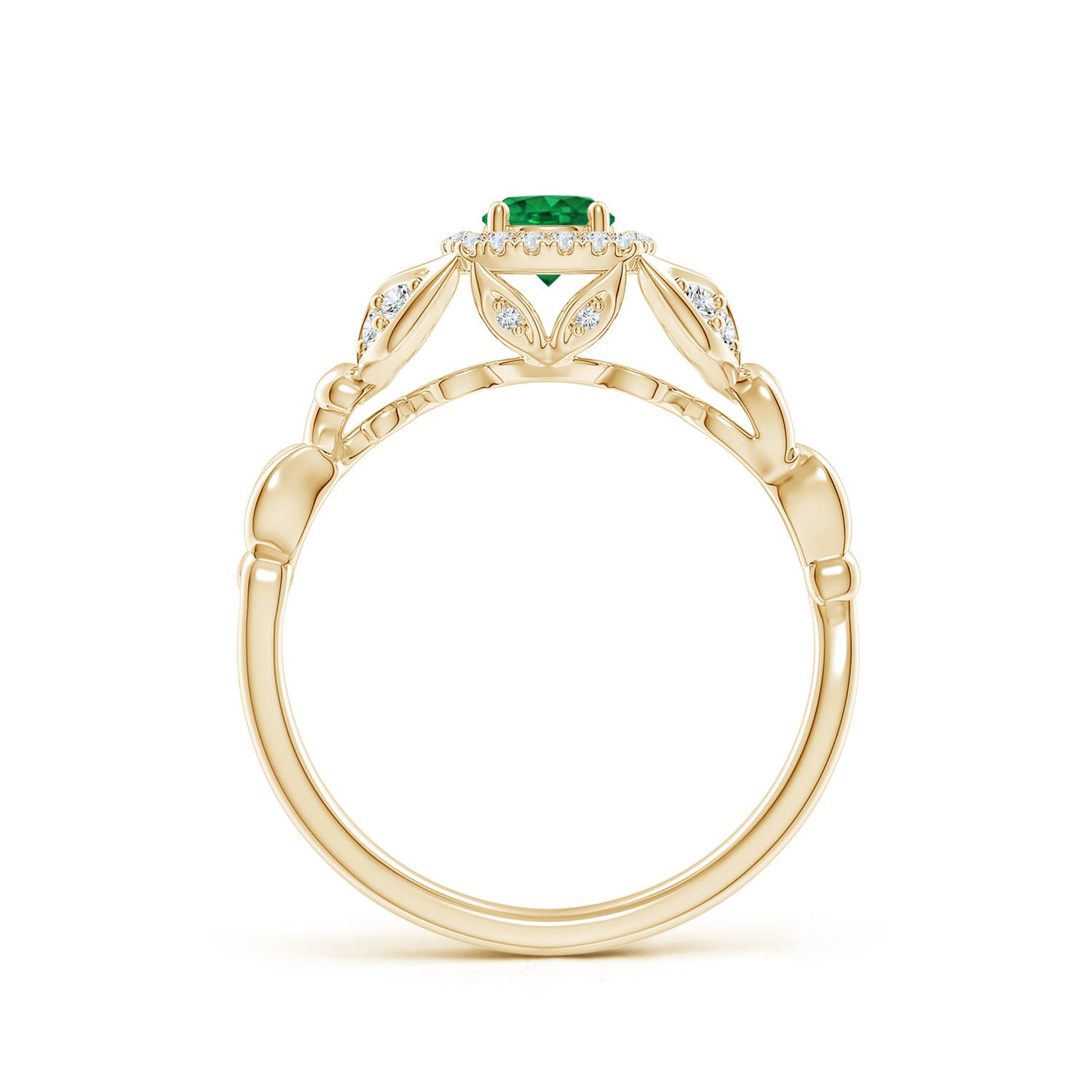 AAA - Emerald / 0.42 CT / 14 KT Yellow Gold