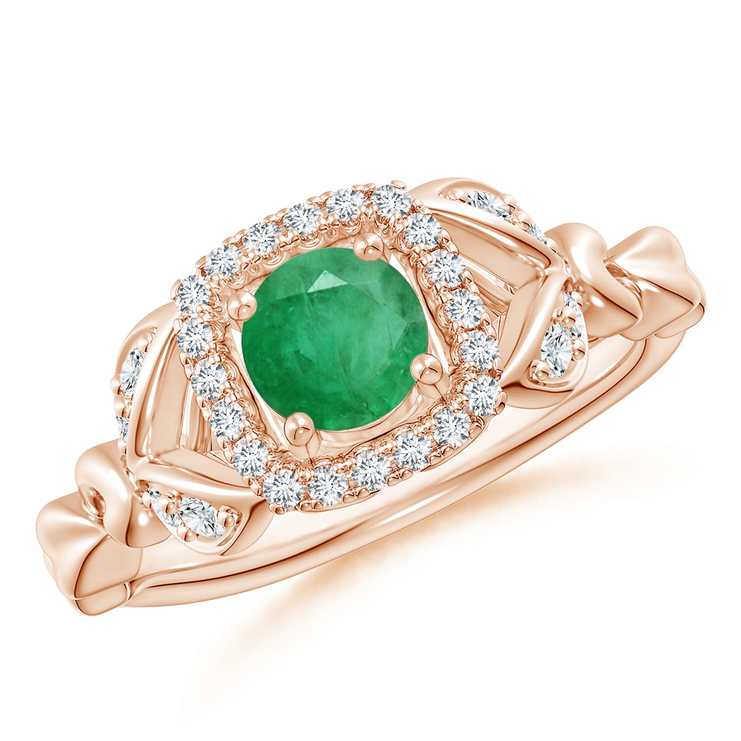 A - Emerald / 0.68 CT / 14 KT Rose Gold