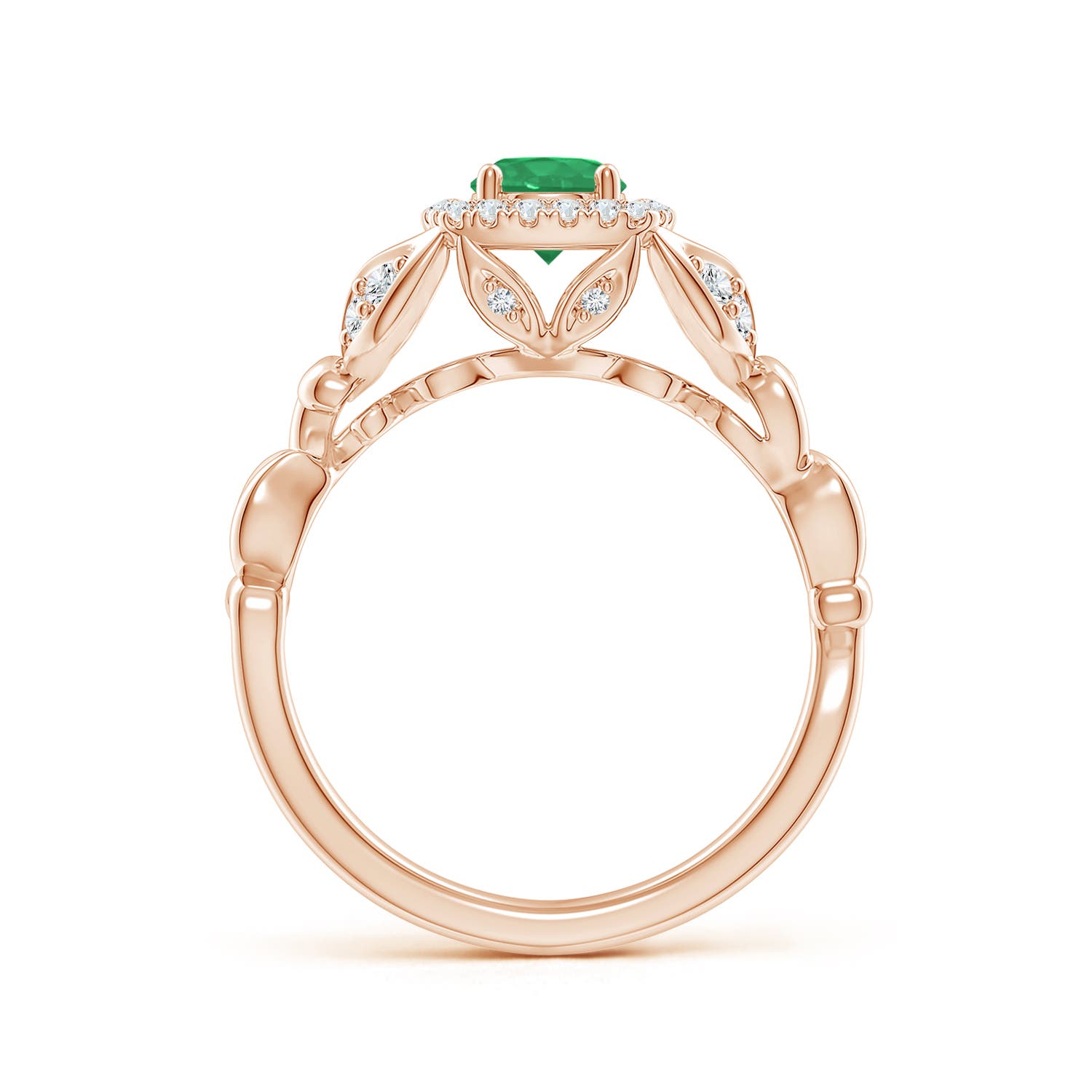 A - Emerald / 0.68 CT / 14 KT Rose Gold