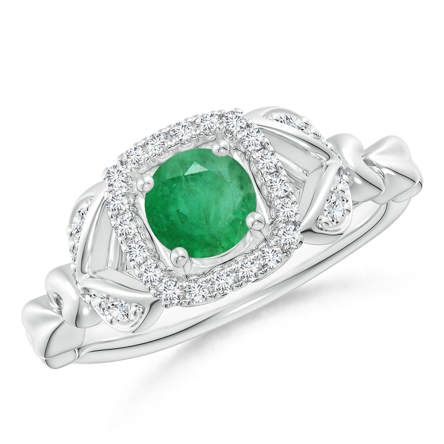 A - Emerald / 0.68 CT / 14 KT White Gold