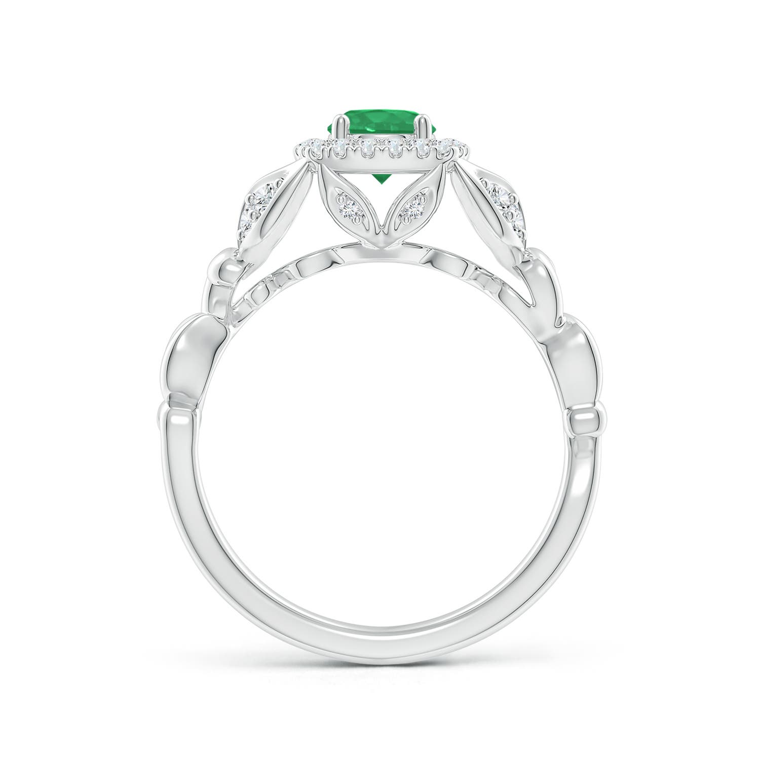 A - Emerald / 0.68 CT / 14 KT White Gold