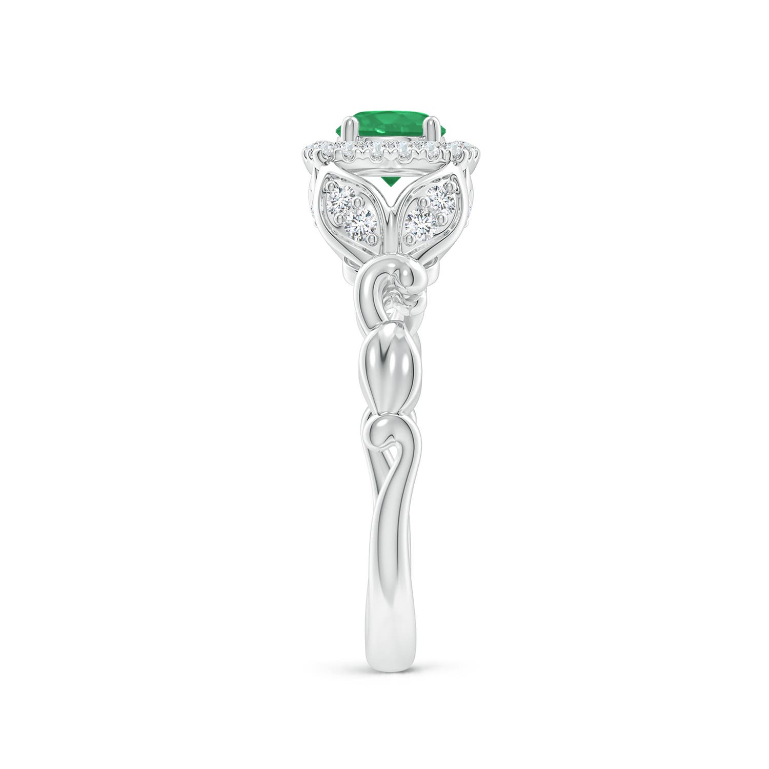 A - Emerald / 0.68 CT / 14 KT White Gold