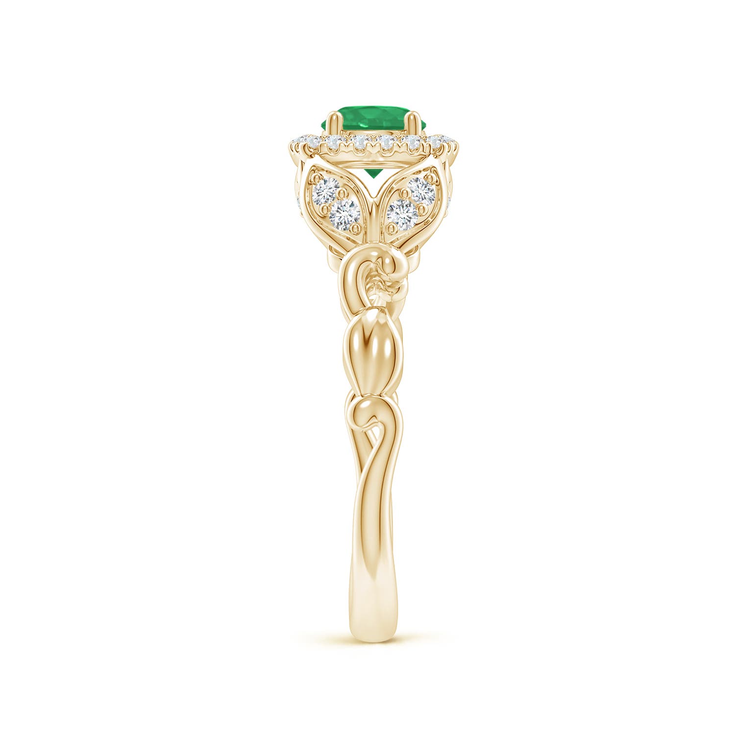 A - Emerald / 0.68 CT / 14 KT Yellow Gold