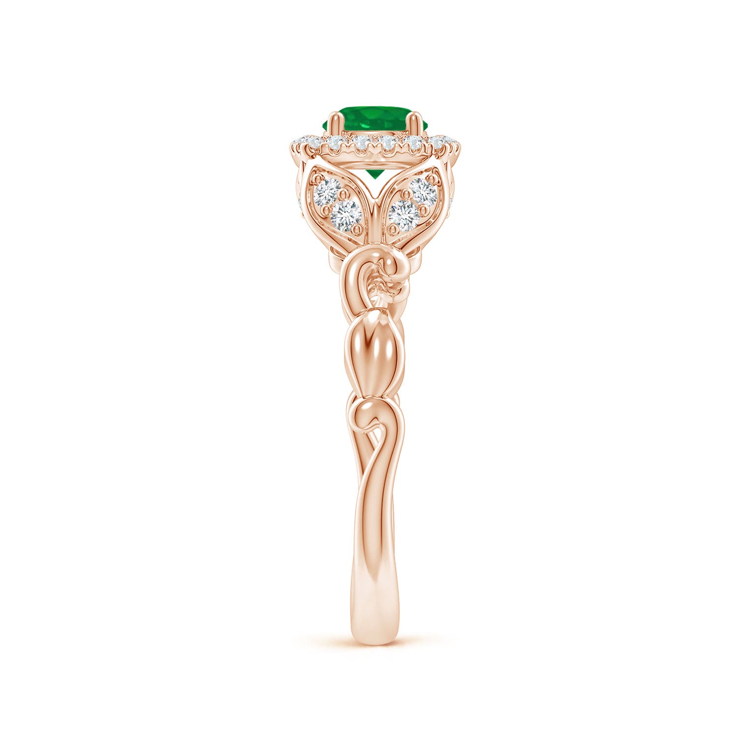 AA - Emerald / 0.68 CT / 14 KT Rose Gold